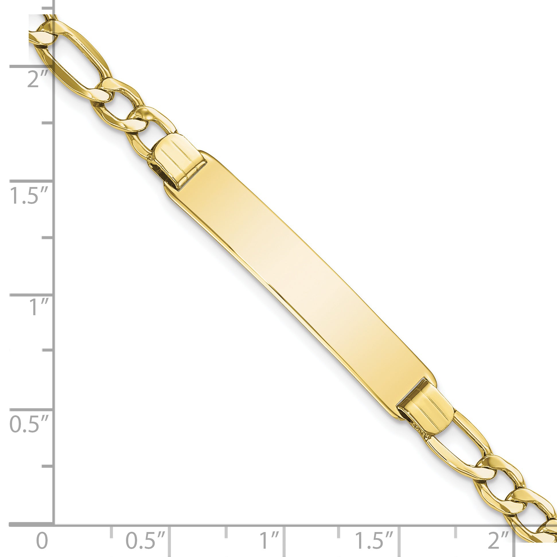 10k Semi-solid Figaro Link ID Bracelet
