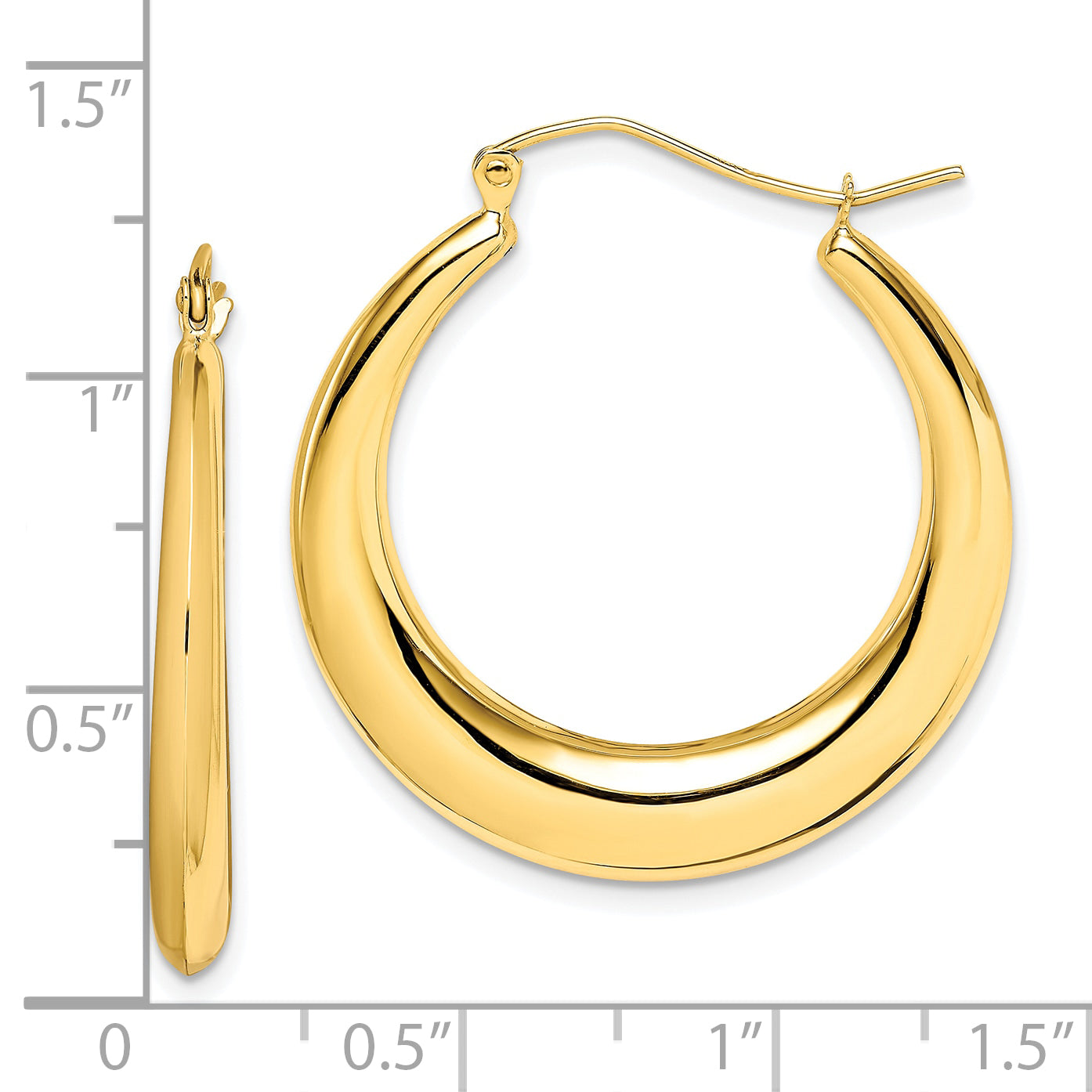 10k Polished Hollow Classic Earrings