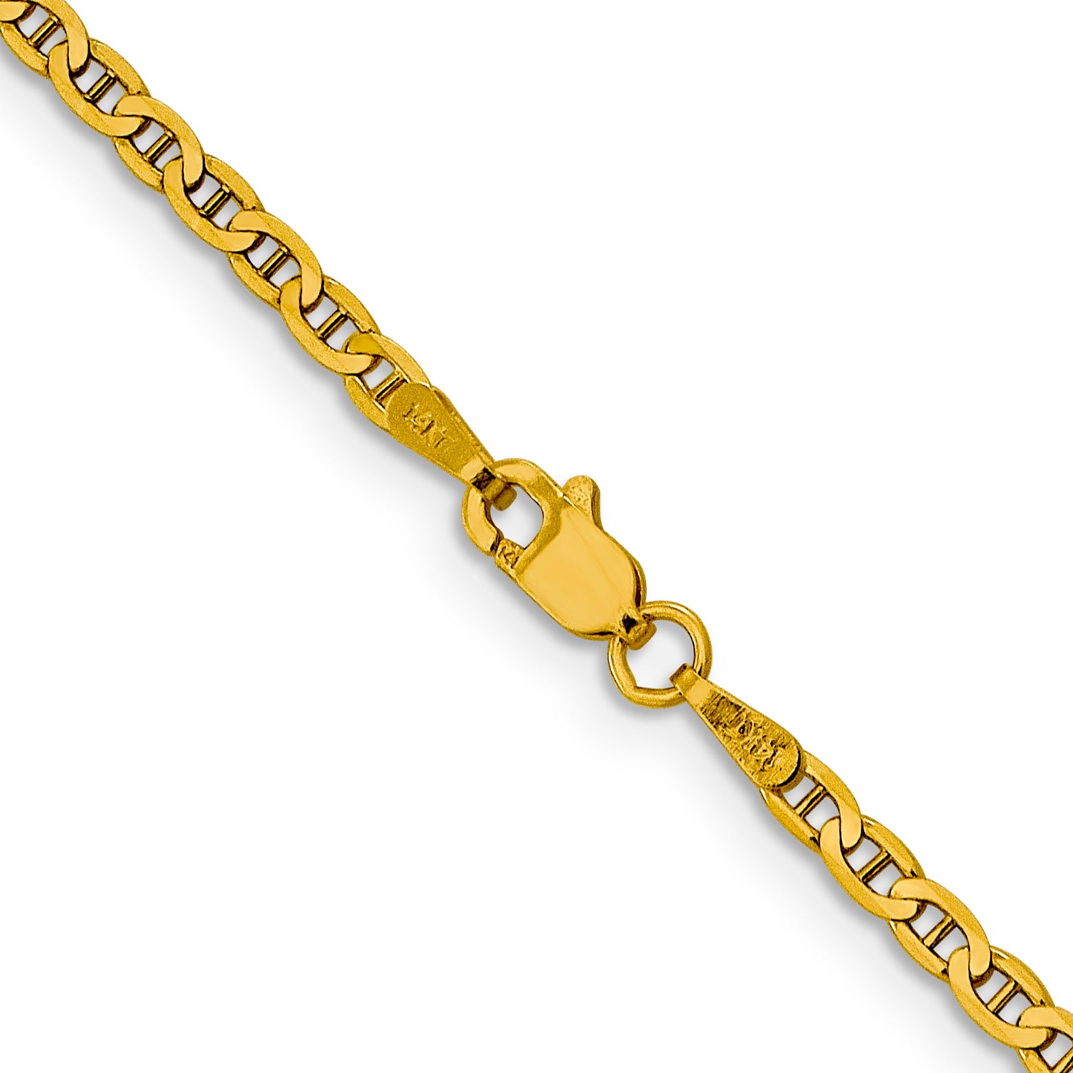 10k 2.4mm Flat Anchor Chain Anklet