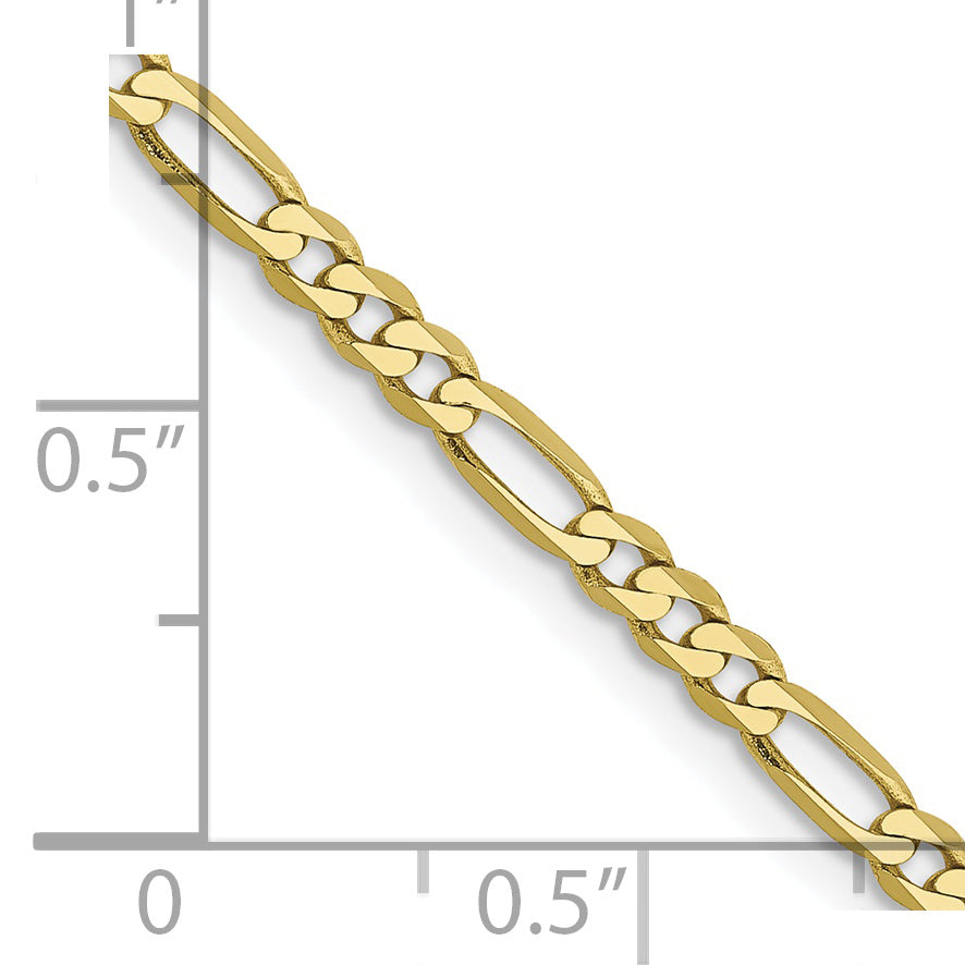 10K 2.75Mm Flat Figaro Chain