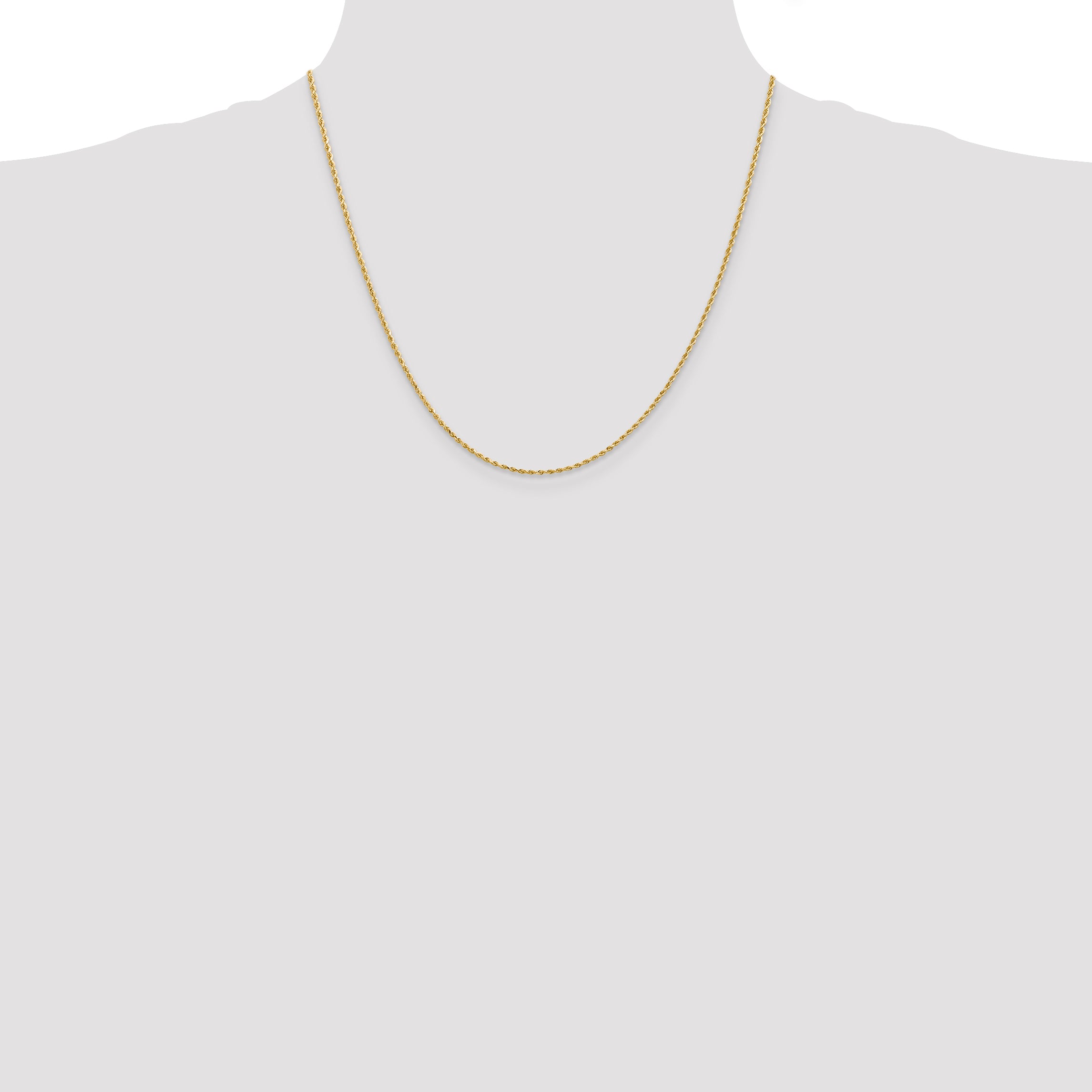 10k 1.5mm Diamond-cut Rope Chain