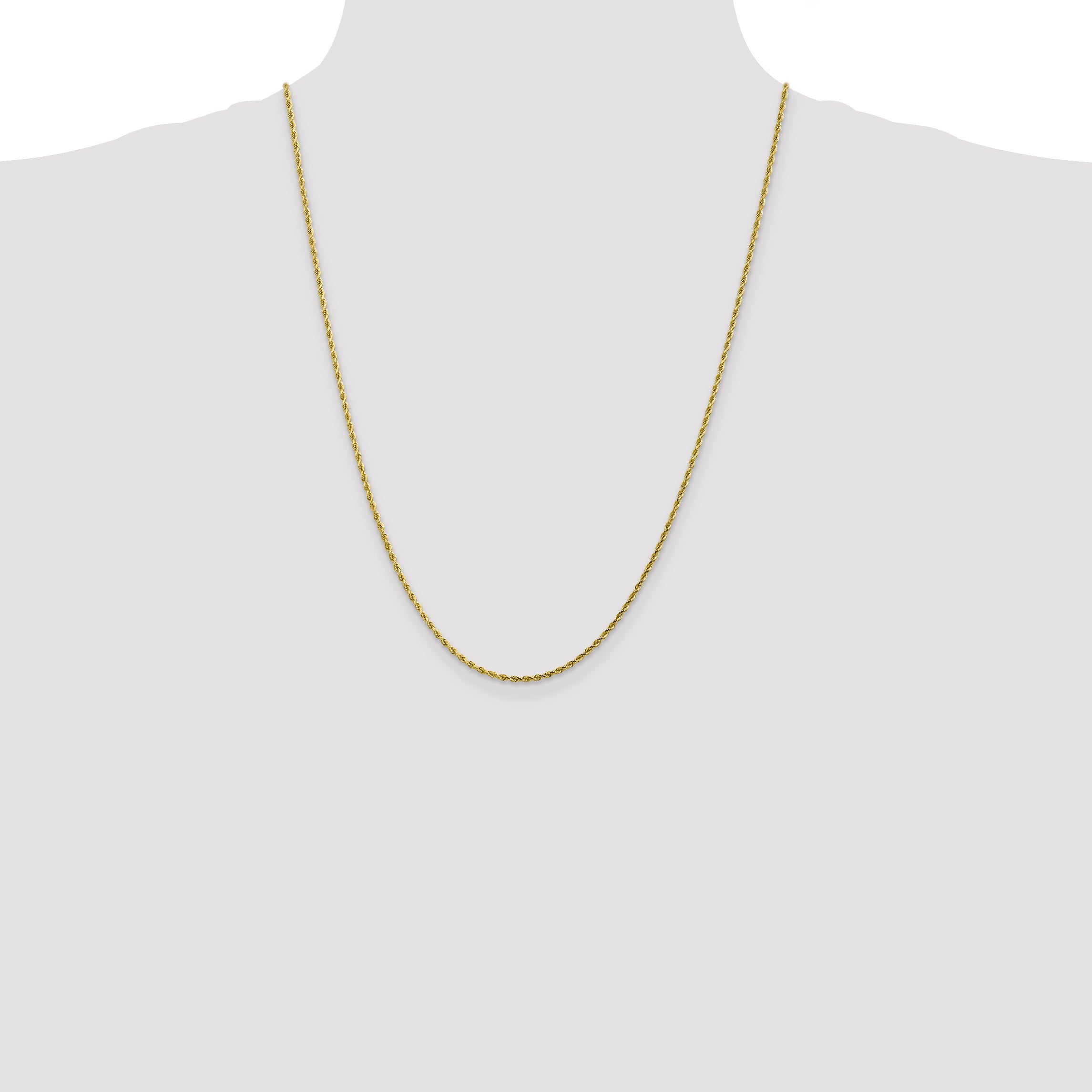 10k 1.75mm Diamond-cut Rope Chain