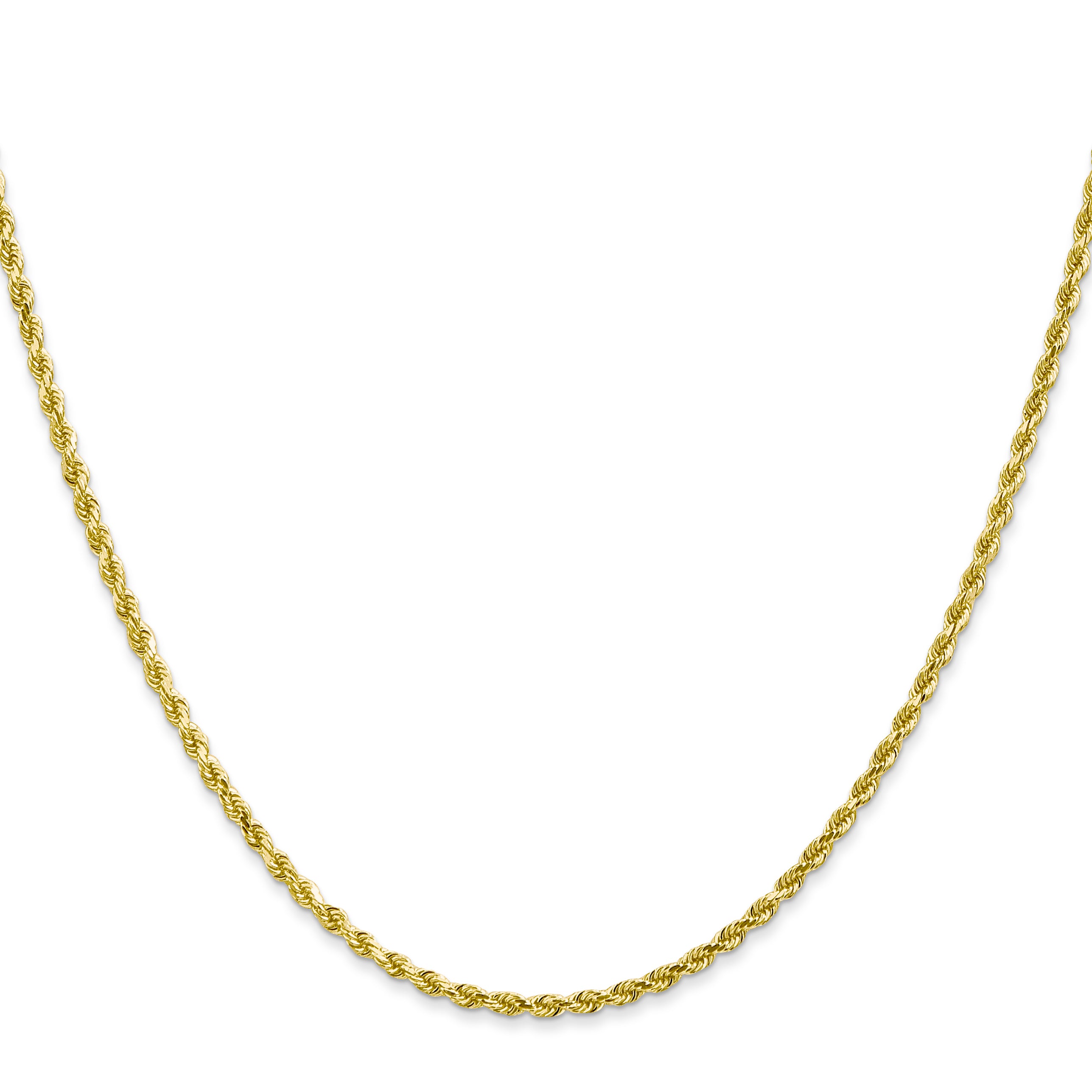 10k 2mm Diamond-cut Rope Chain