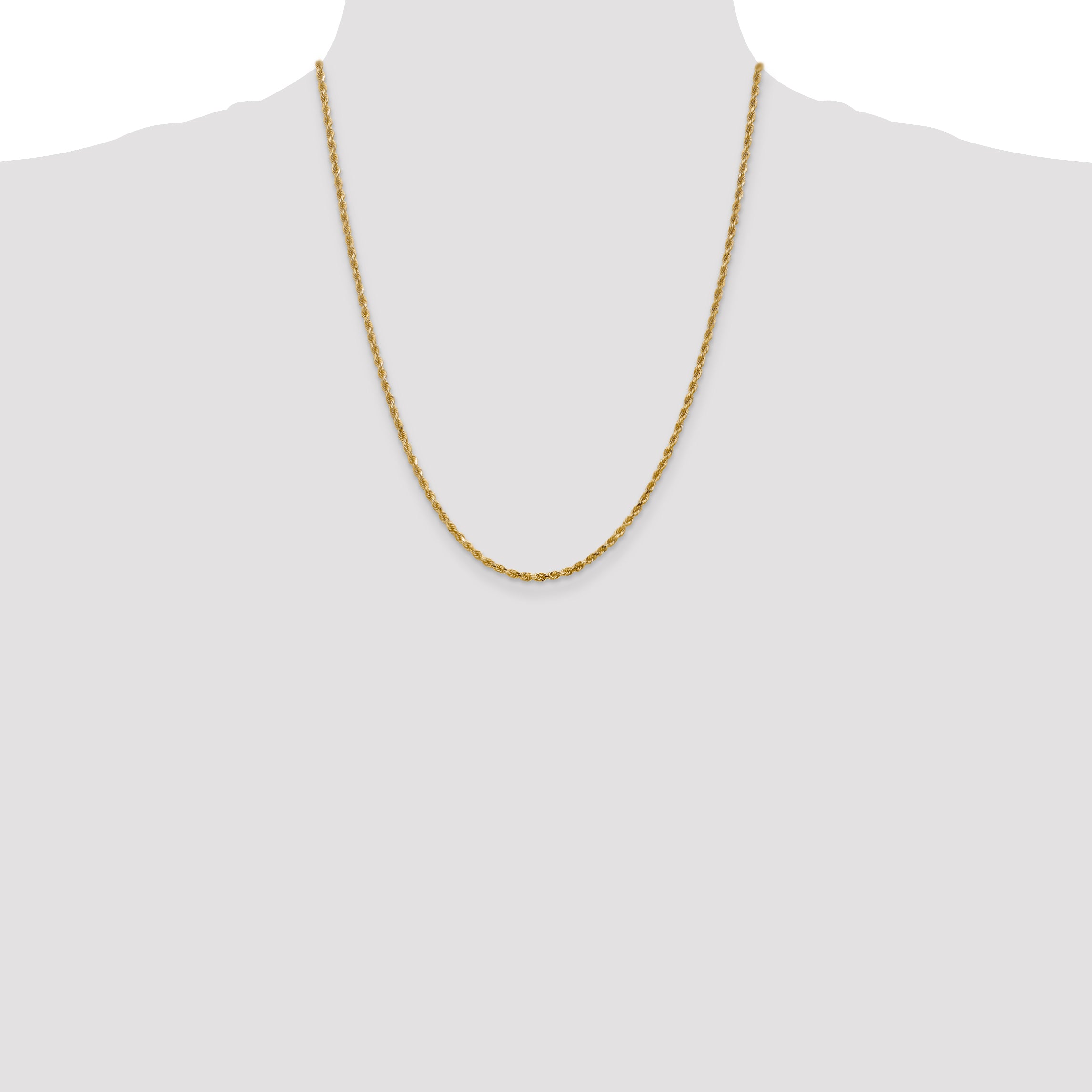 10k 2.25mm Diamond-cut Rope Chain
