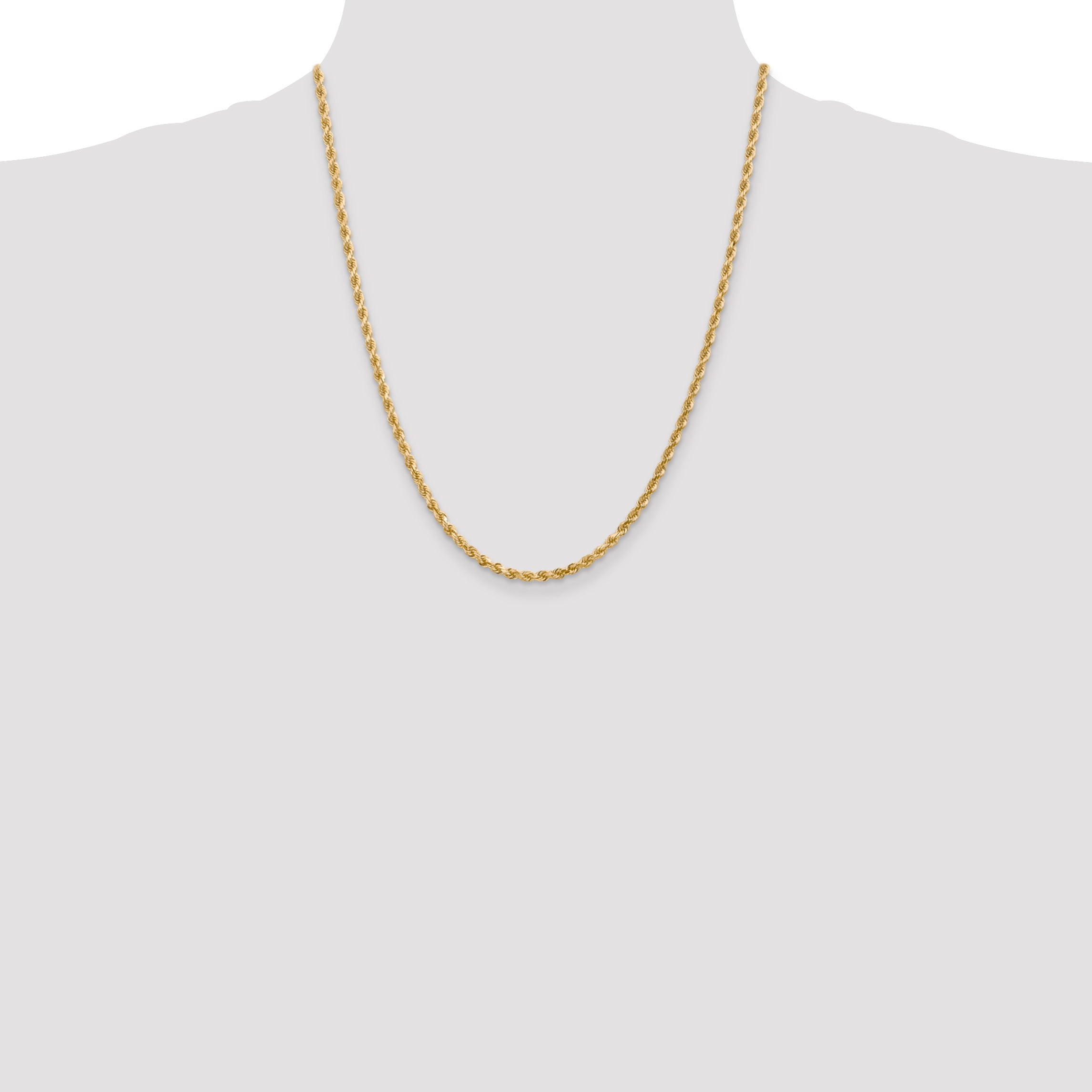 10k 3mm Diamond-cut Rope Chain
