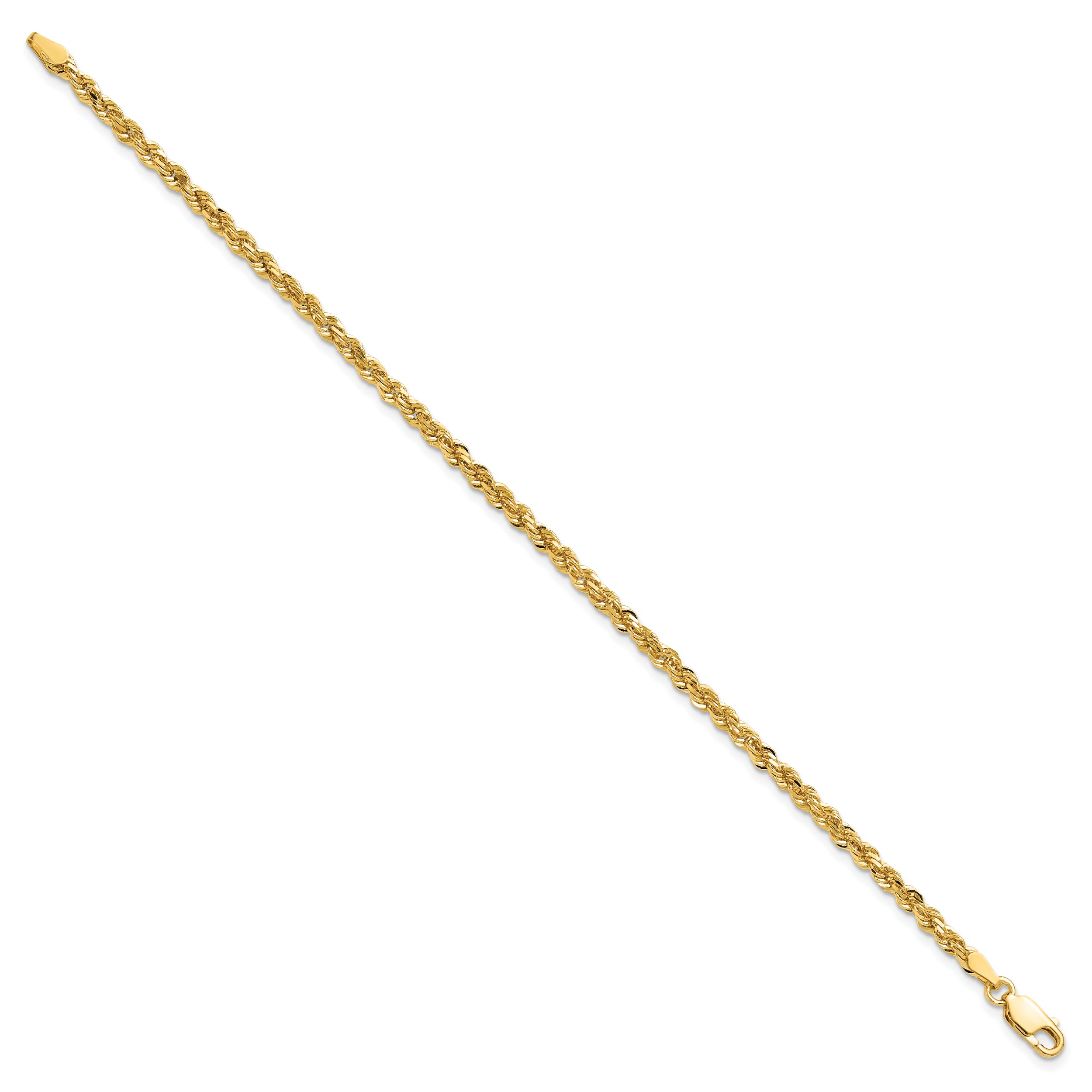 10k 3mm Diamond-cut Rope Chain