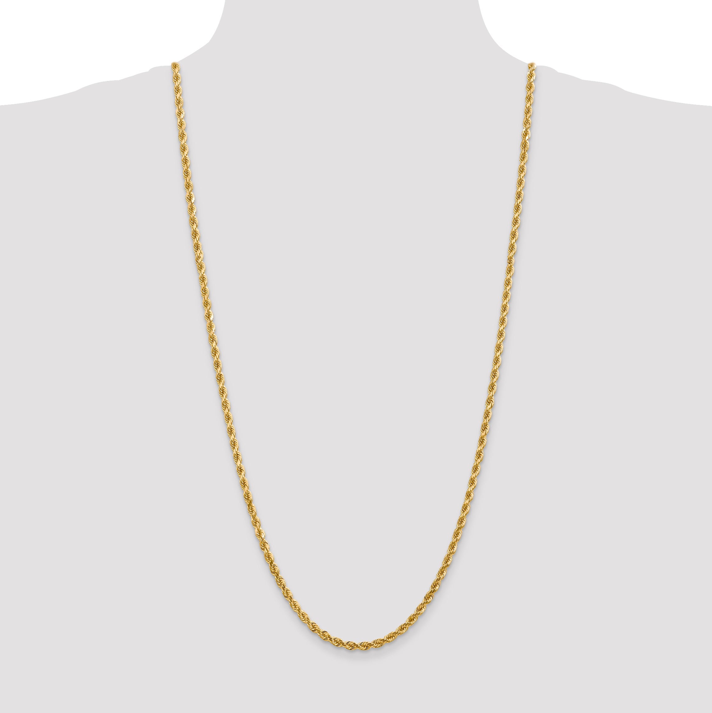 10k 4mm Diamond-cut Rope Chain