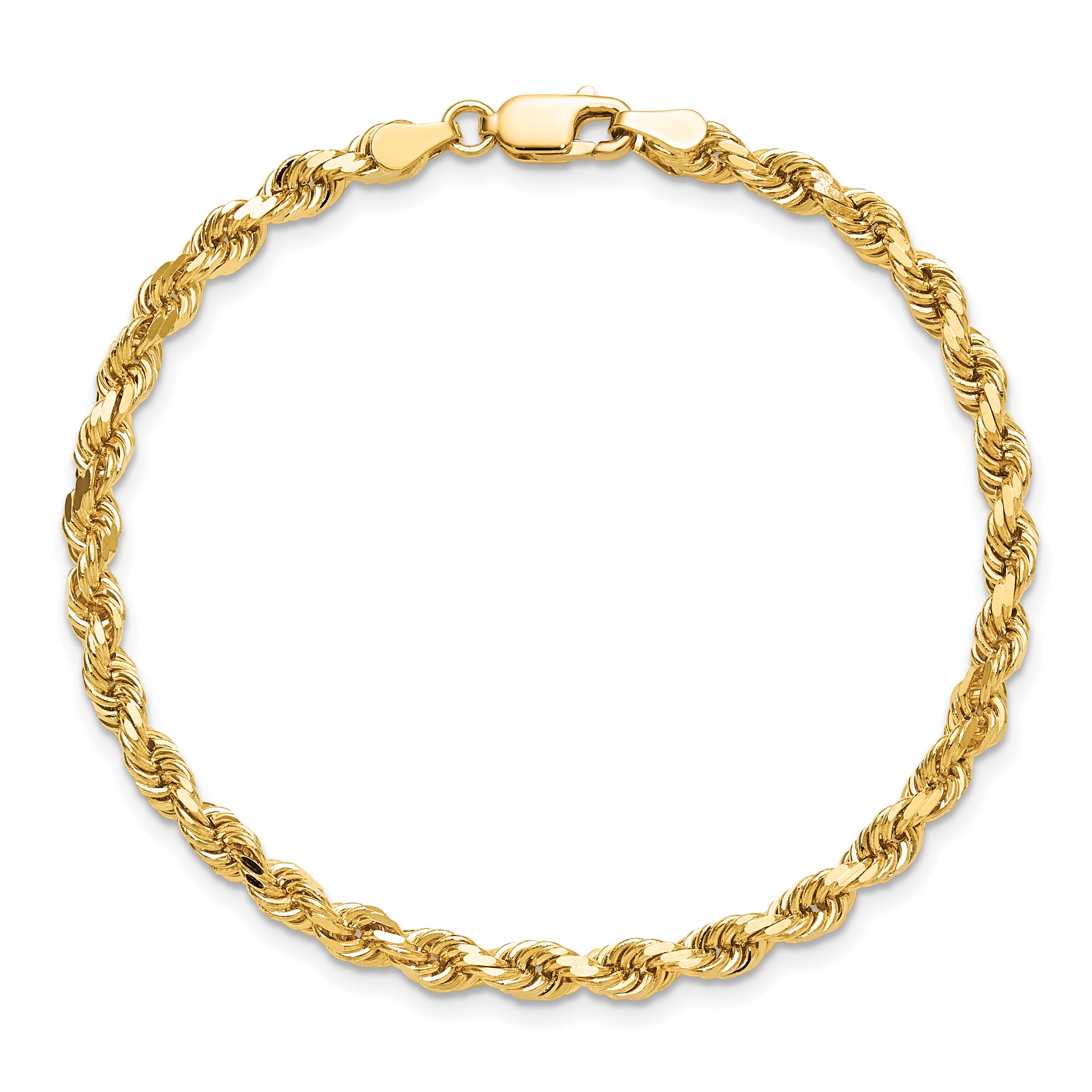 10k 4mm Diamond-cut Rope Chain