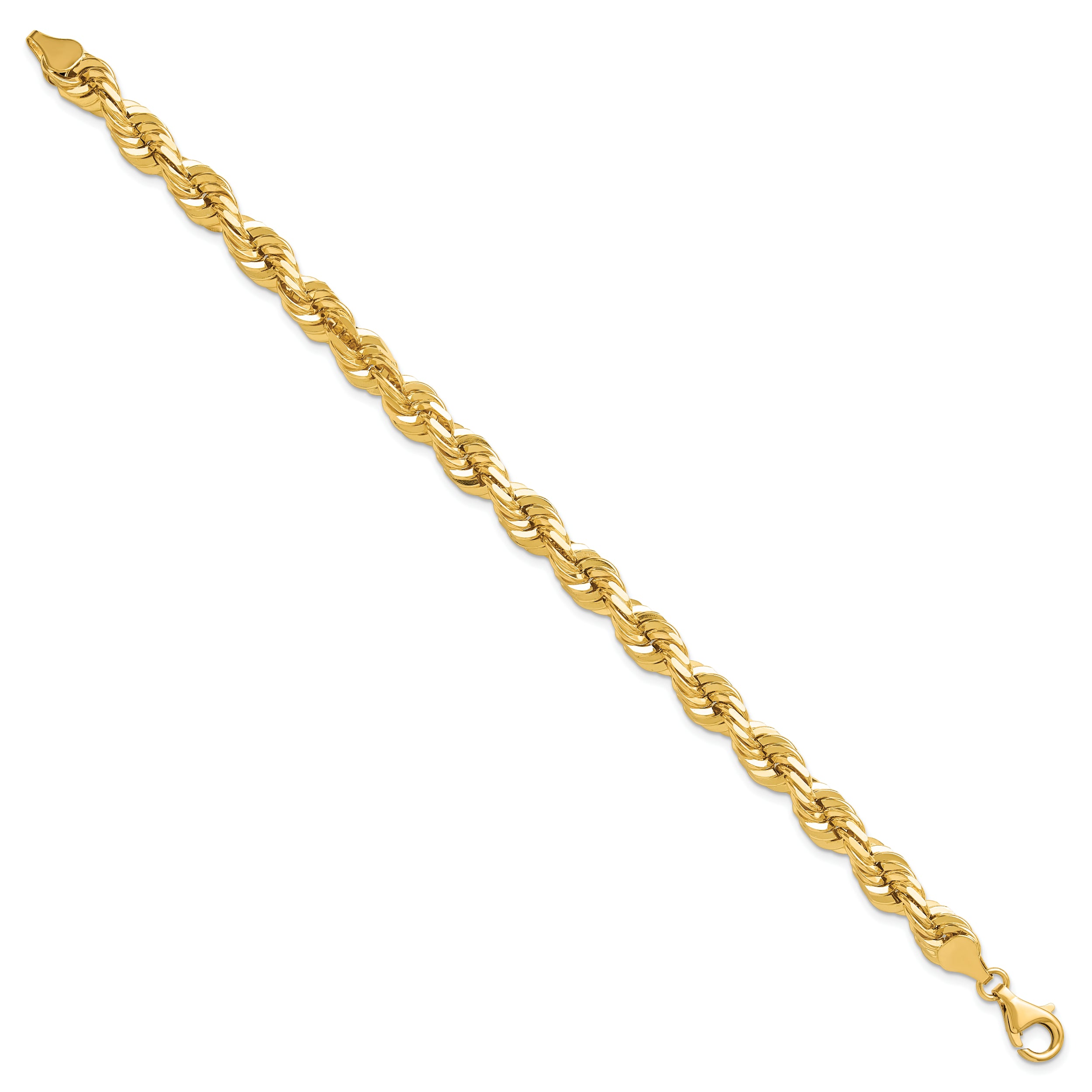 10k 7mm Diamond-cut Rope Chain