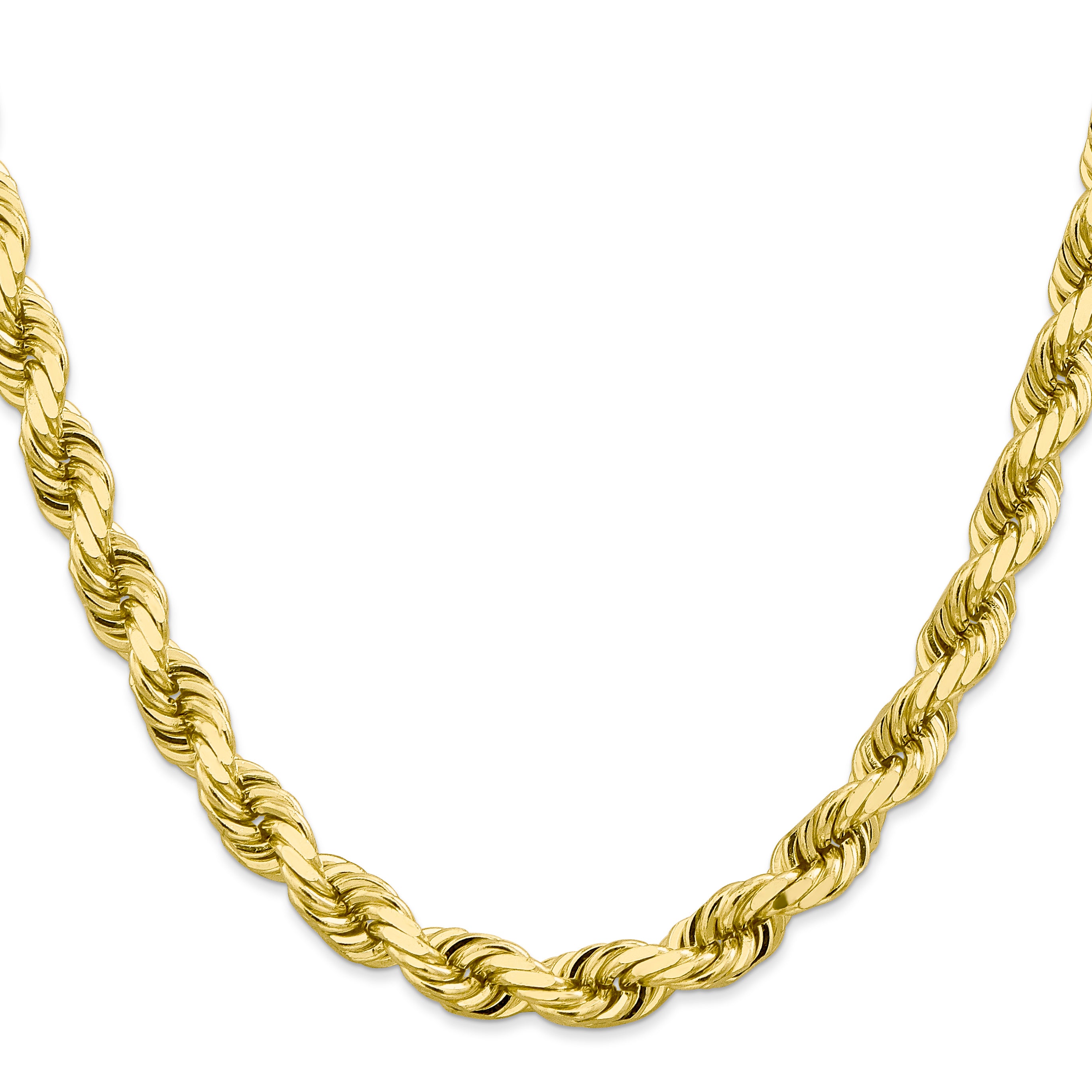 10k 8mm Diamond-cut Rope Chain
