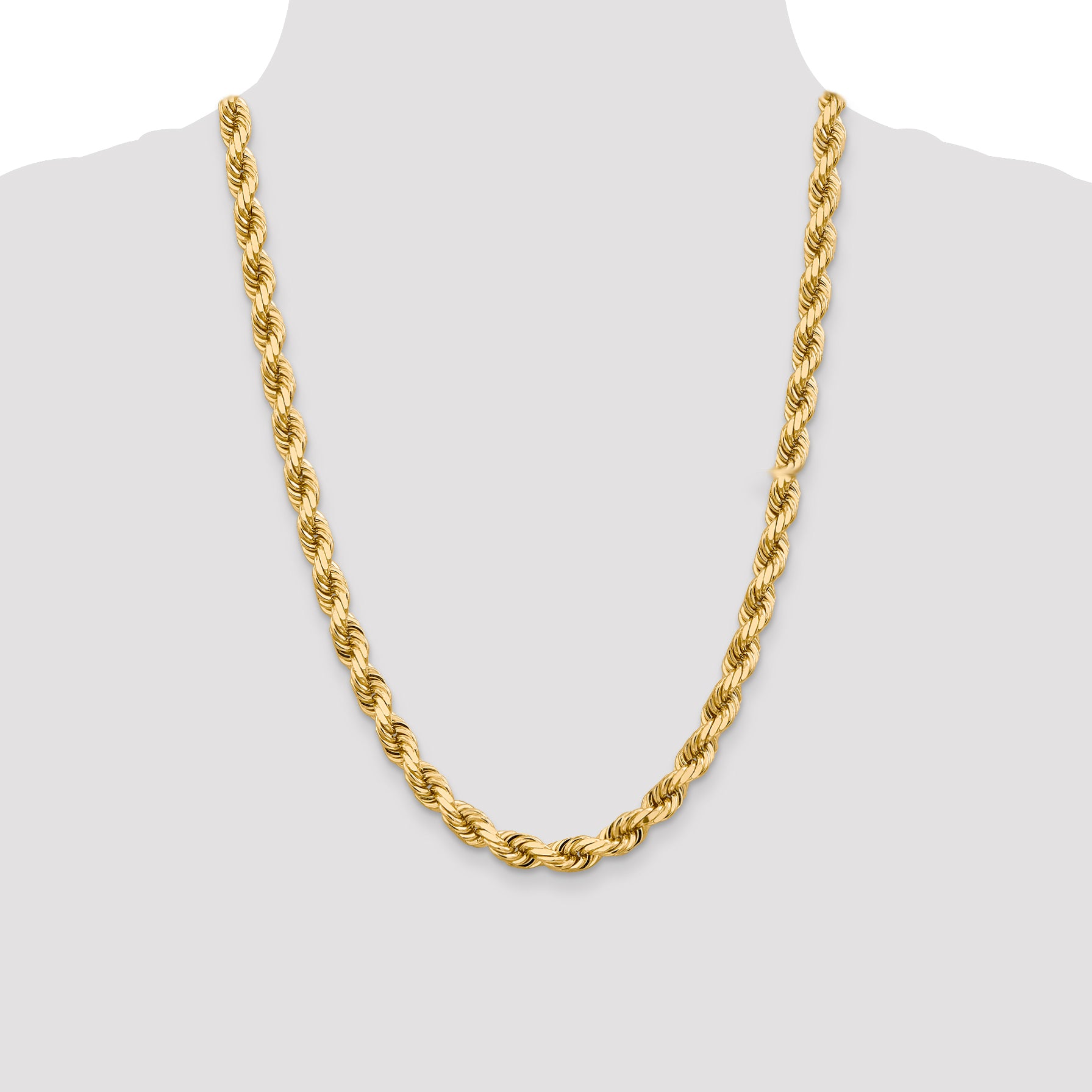 10k 8mm Diamond-cut Rope Chain
