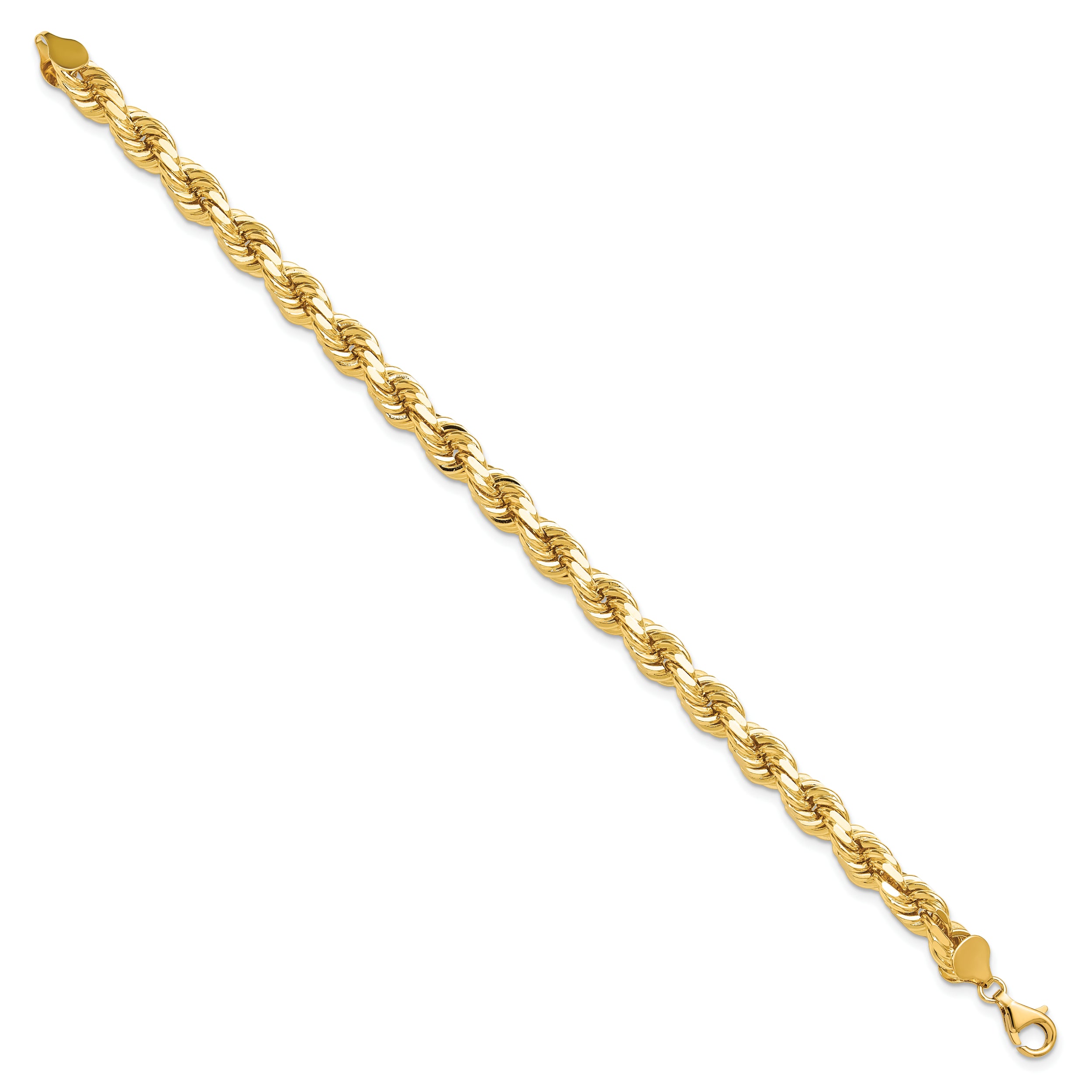 10k 8mm Diamond-cut Rope Chain