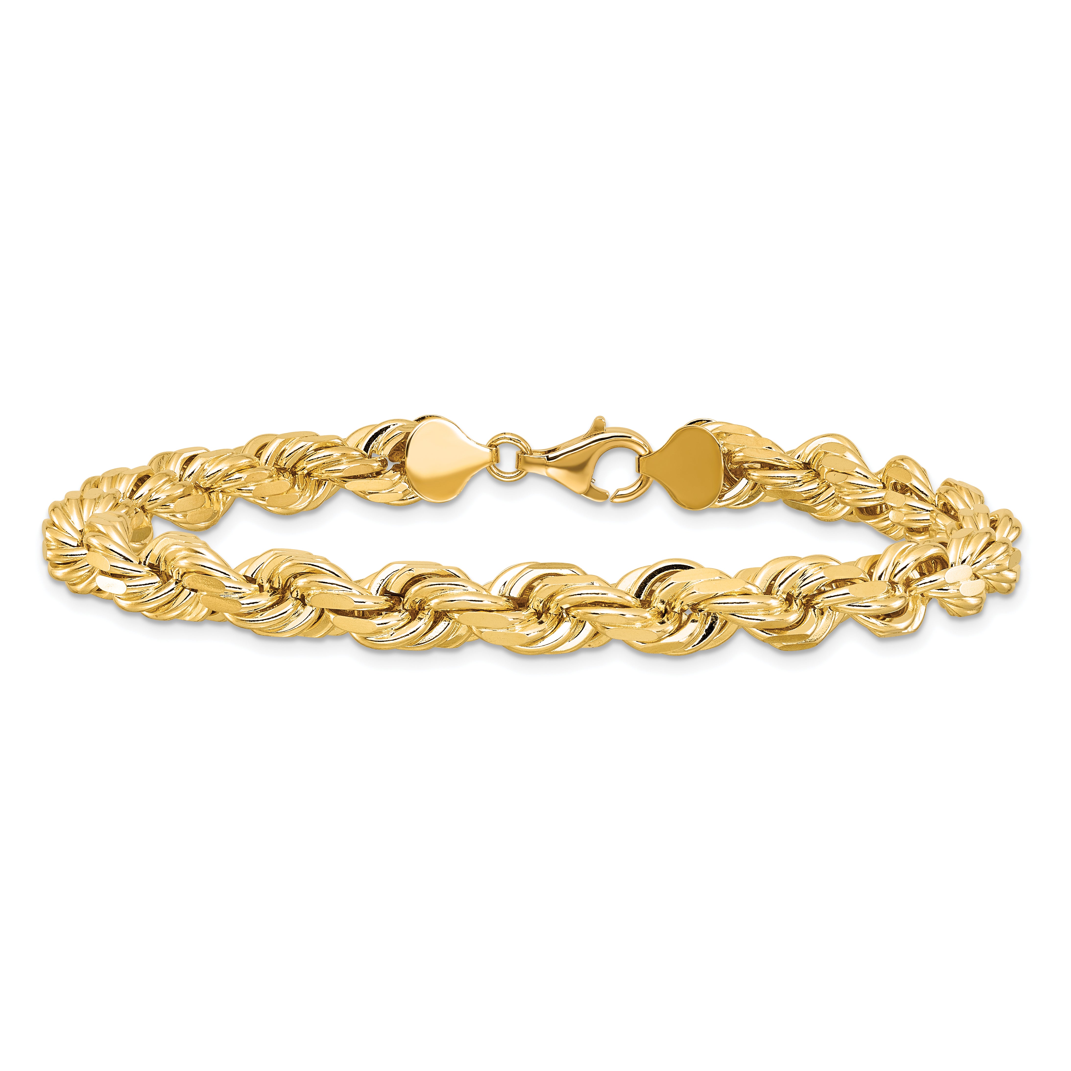 10k 8mm Diamond-cut Rope Chain