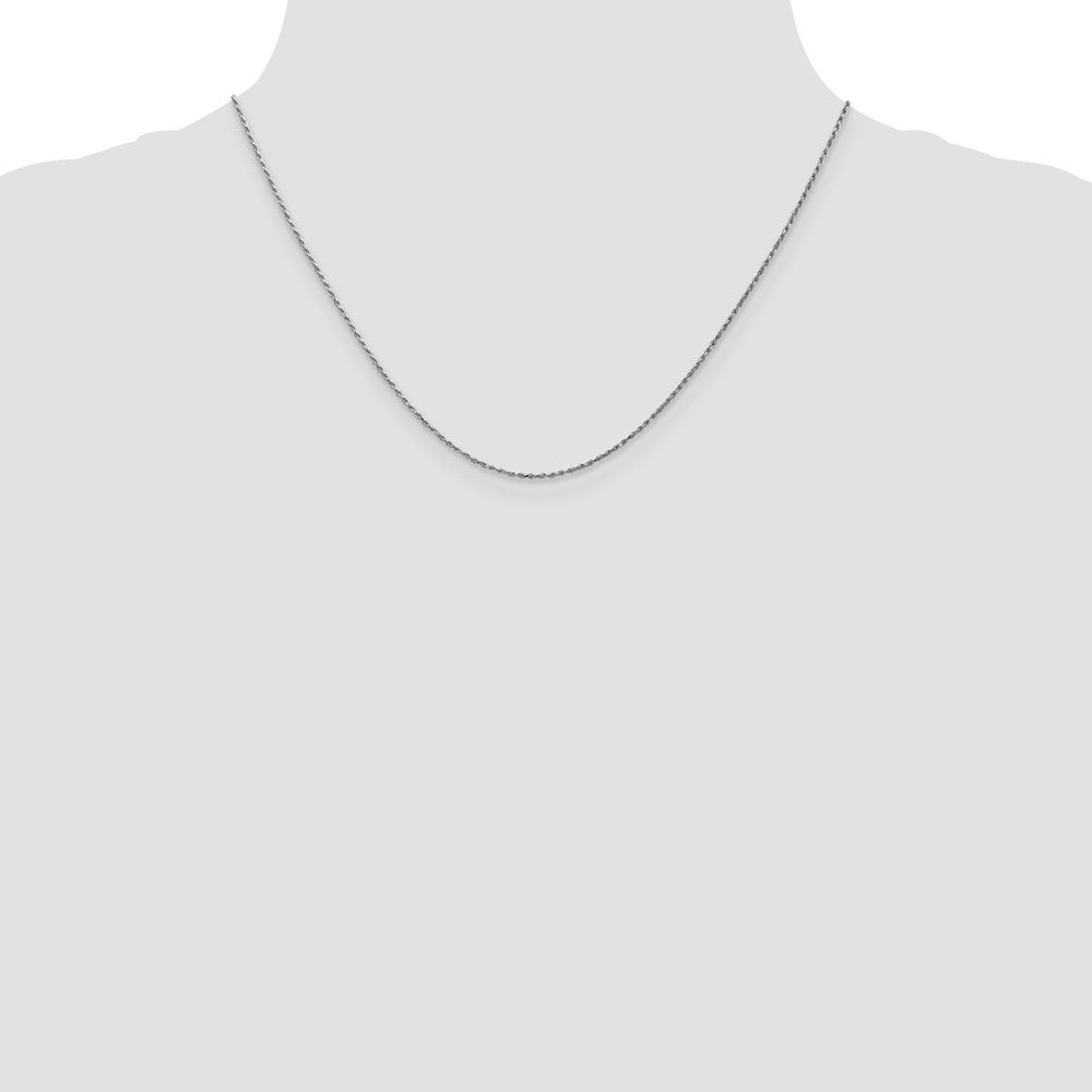 10k White Gold .95mm Carded Cable Rope Chain