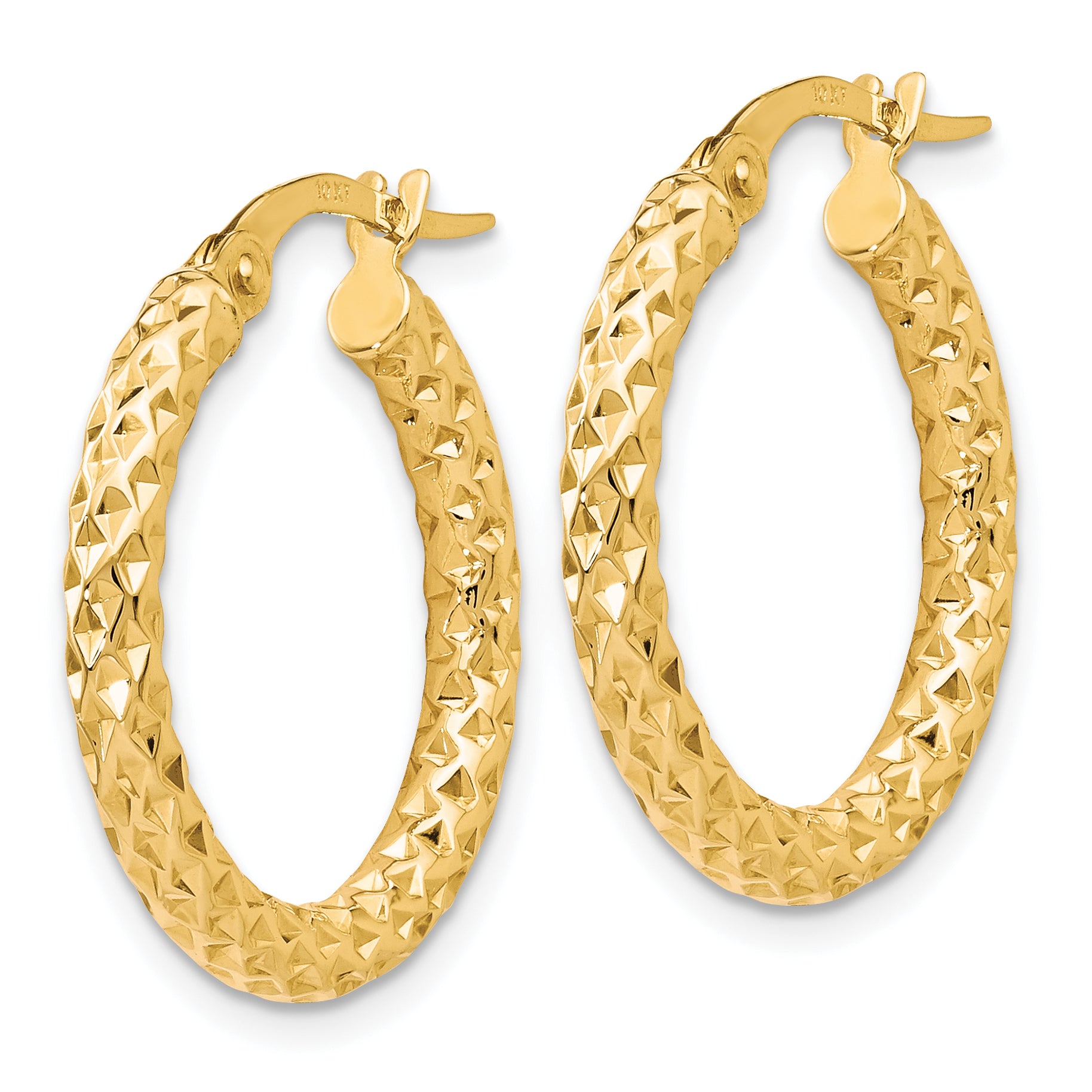 10K Polished D/C Hoop Earrings