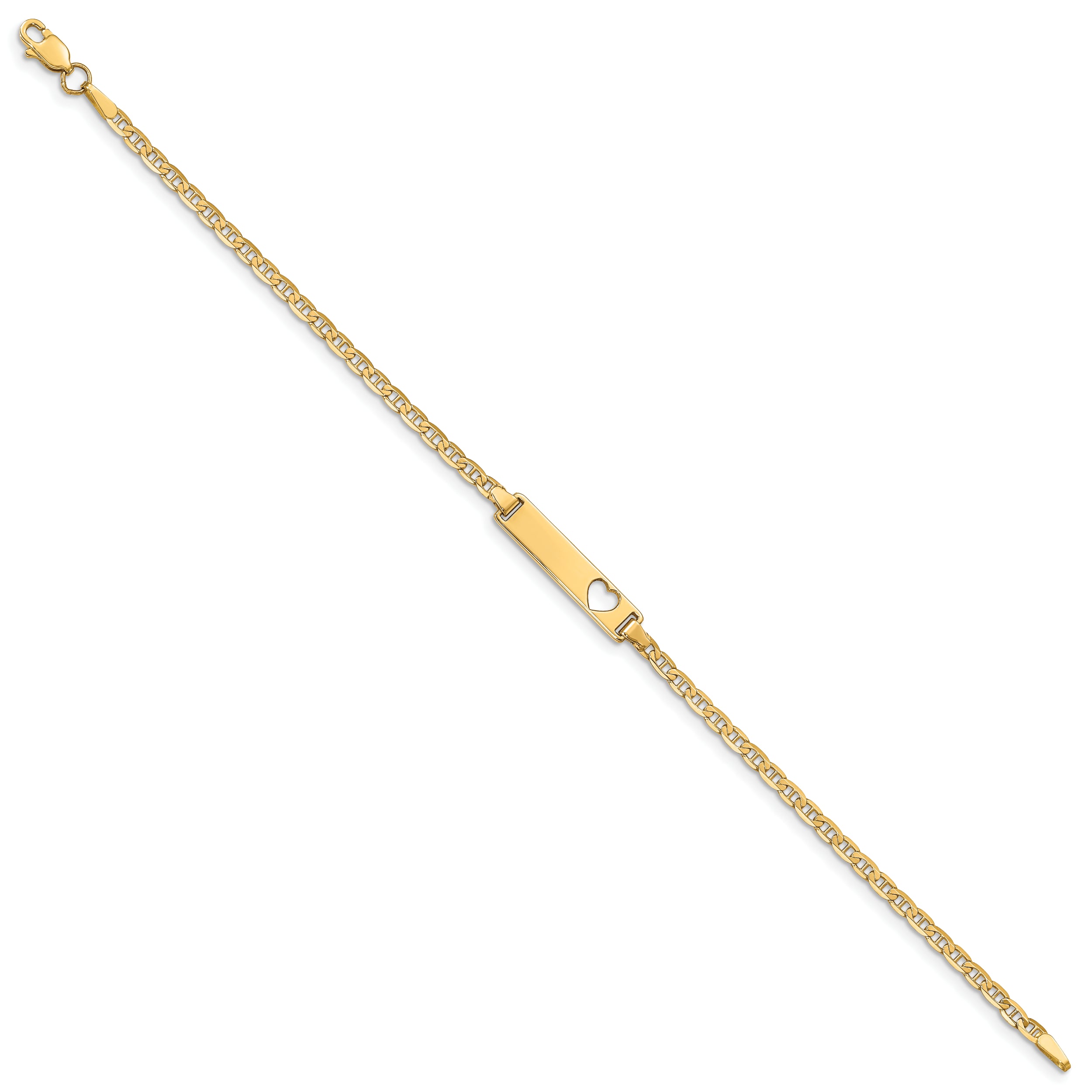 10k Flat Anchor Link ID Bracelet