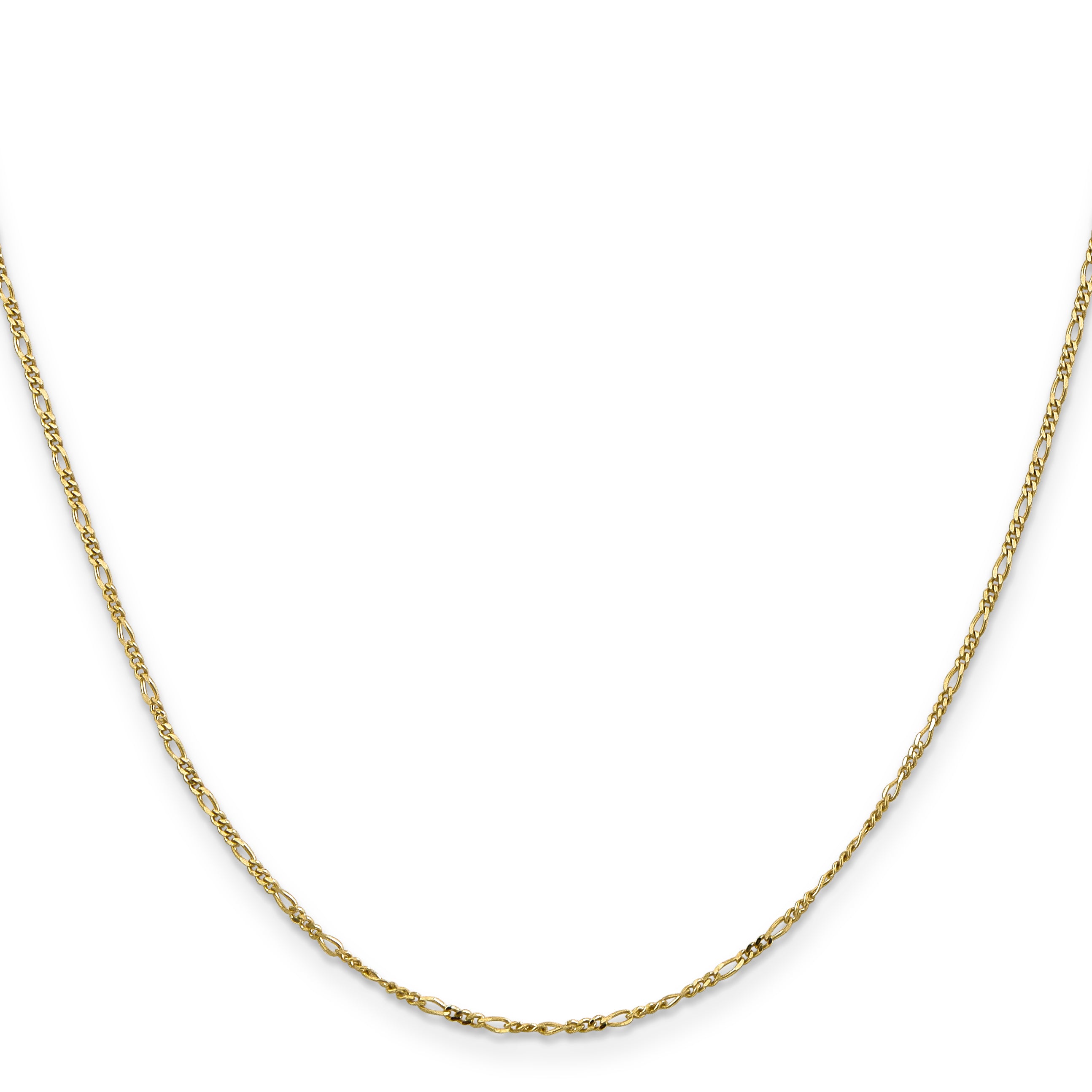 10K 1.25Mm Flat Figaro Pendant Chain
