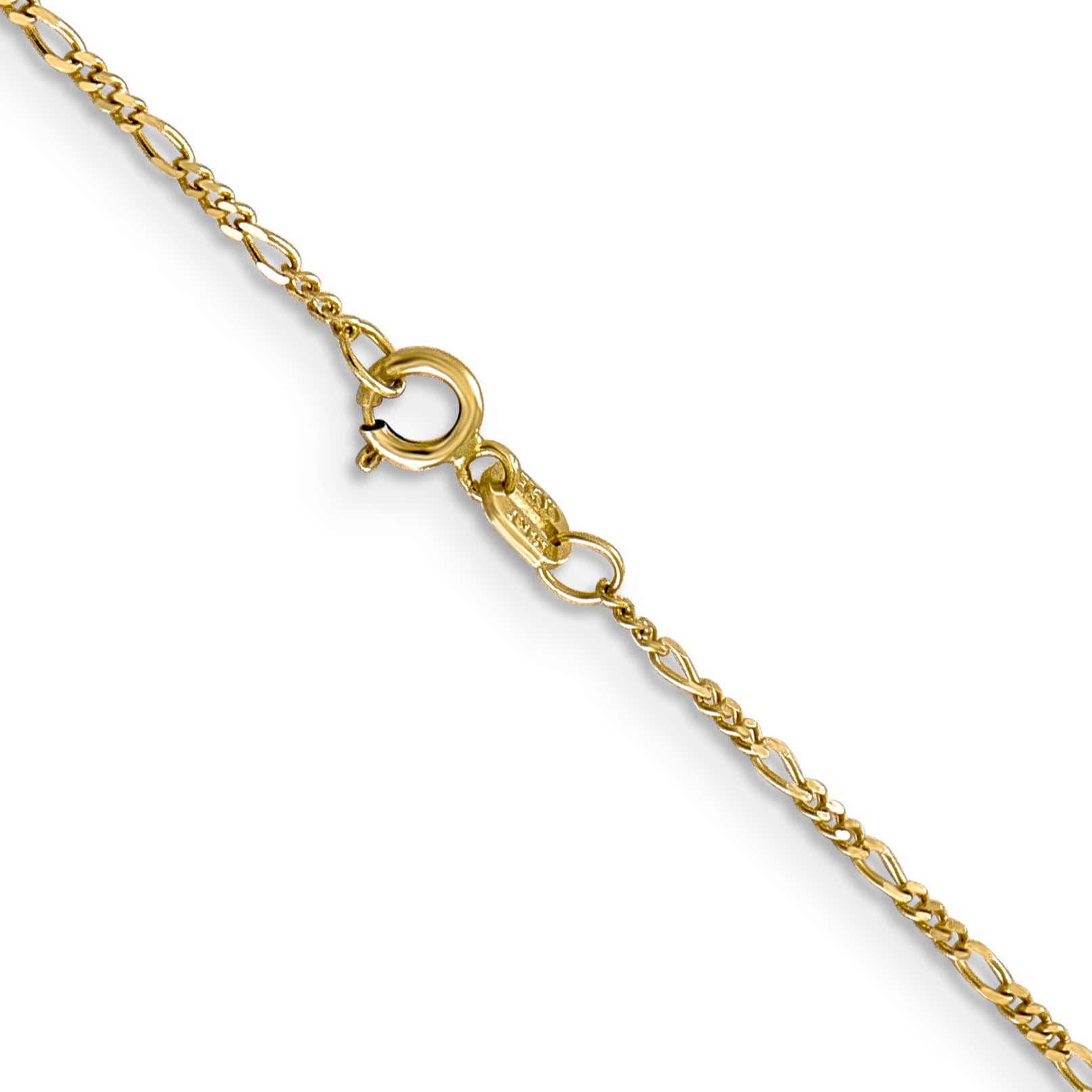 10K 1.25Mm Flat Figaro Pendant Chain