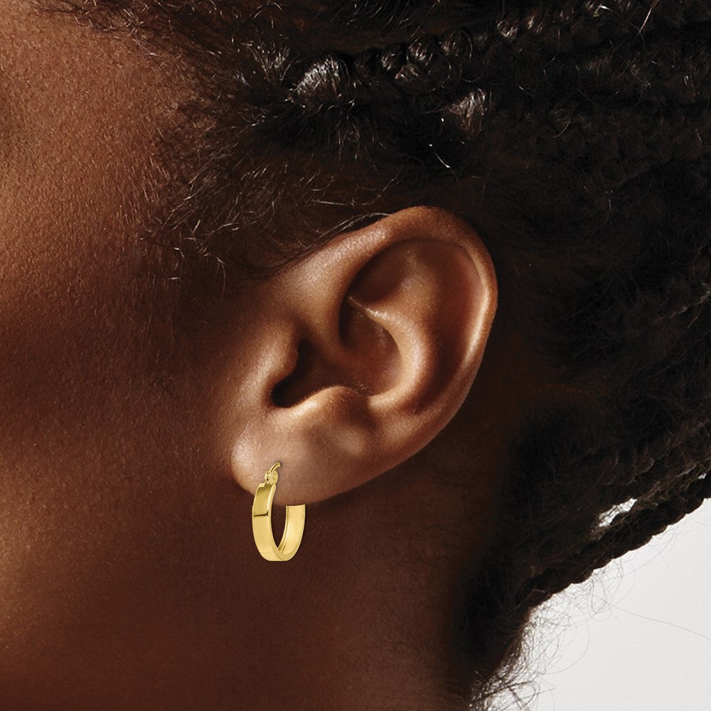 10K Square Tube Hoop Earrings