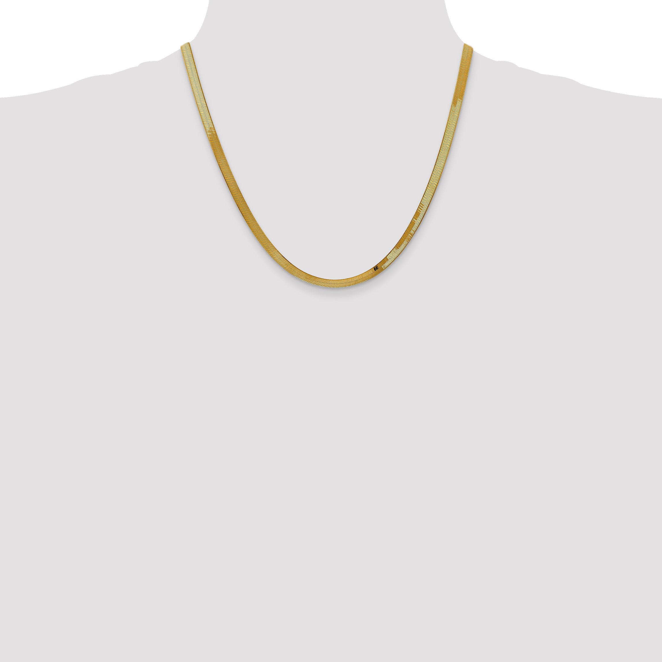 10K 4Mm Silky Herringbone Chain