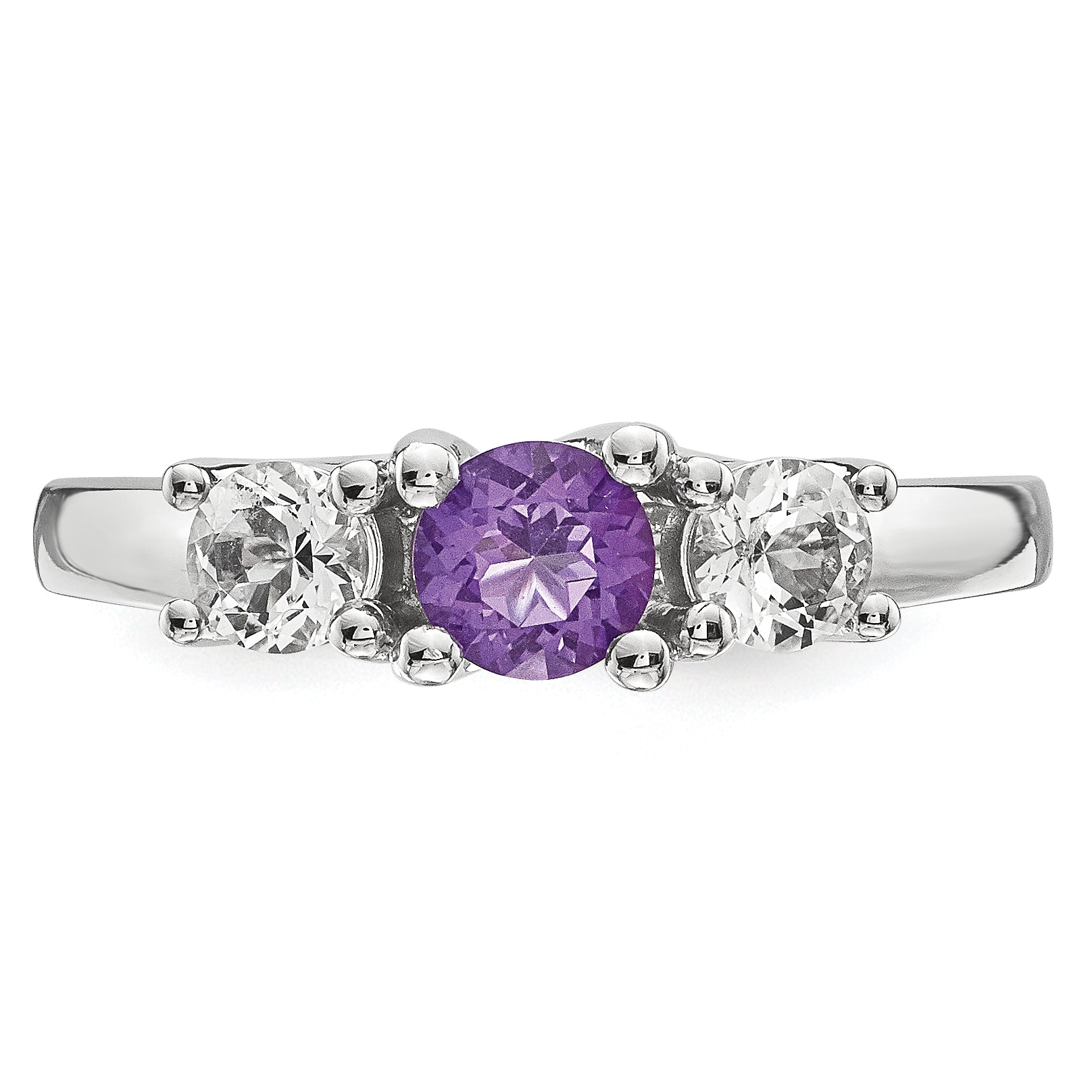10k WhiteGold Survivor Collection Clear/Purple Topaz Pamela Ring