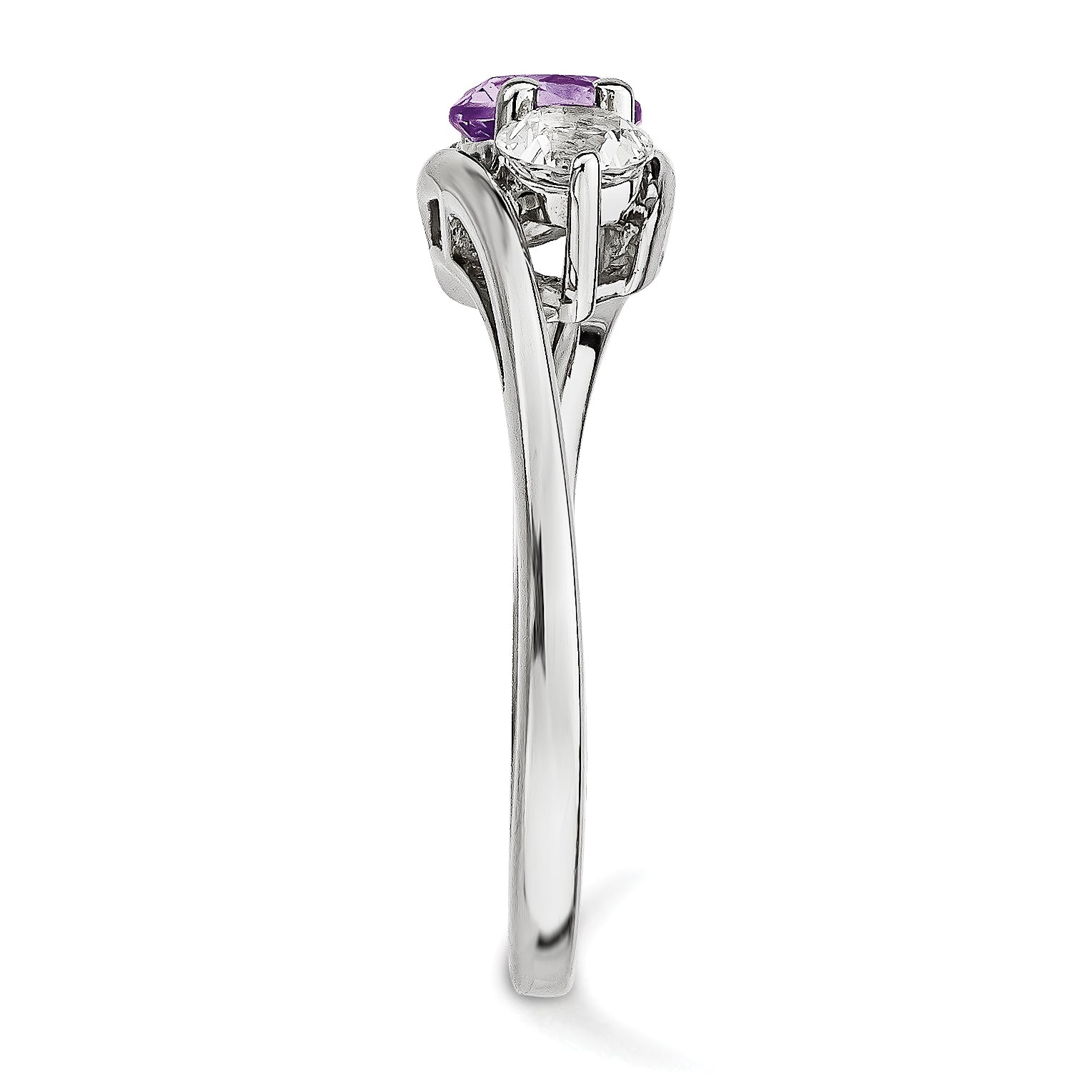 10k White Gold Survivor Collection Clear/Purple Topaz Sue Ring