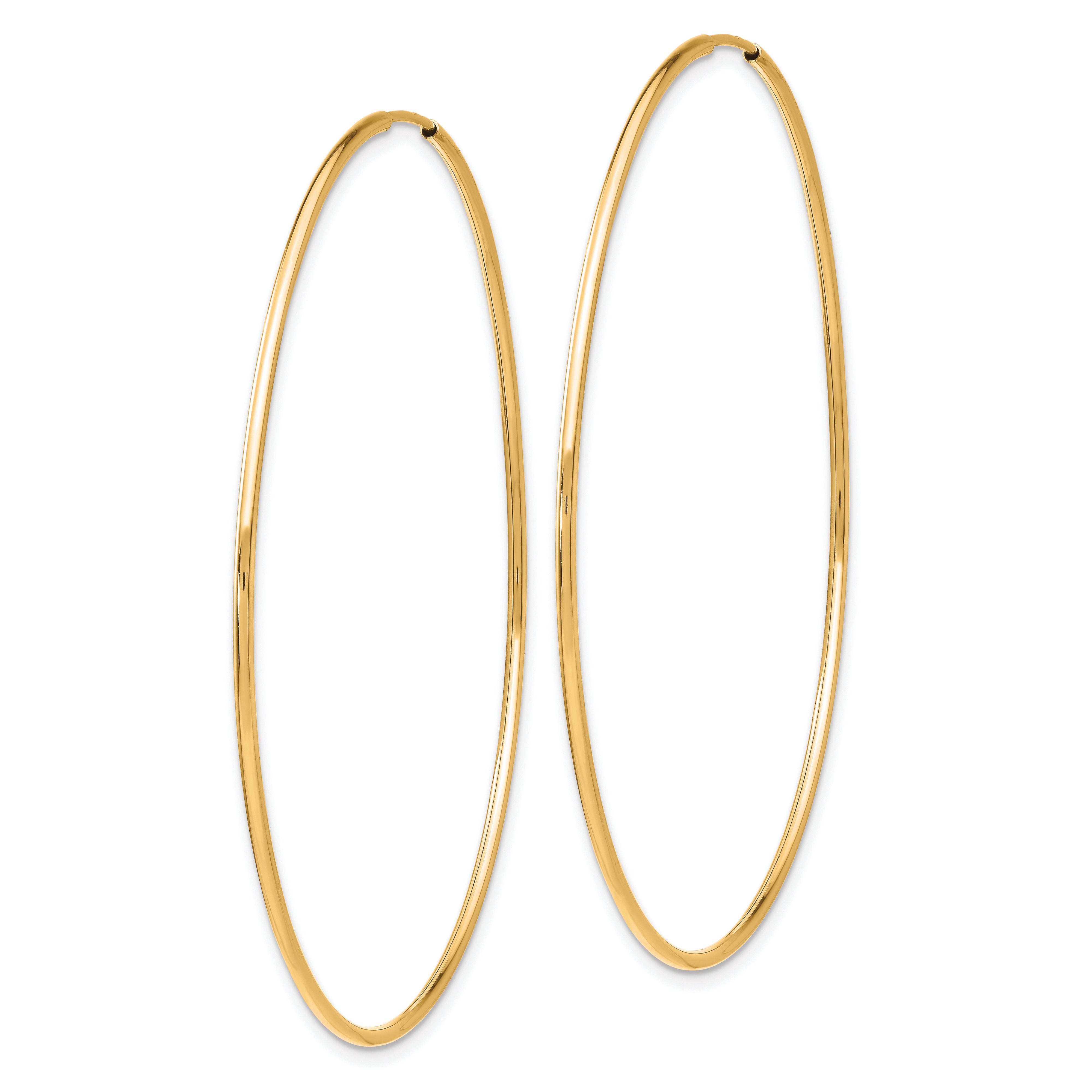 10k Polished Endless Tube Hoop Earrings