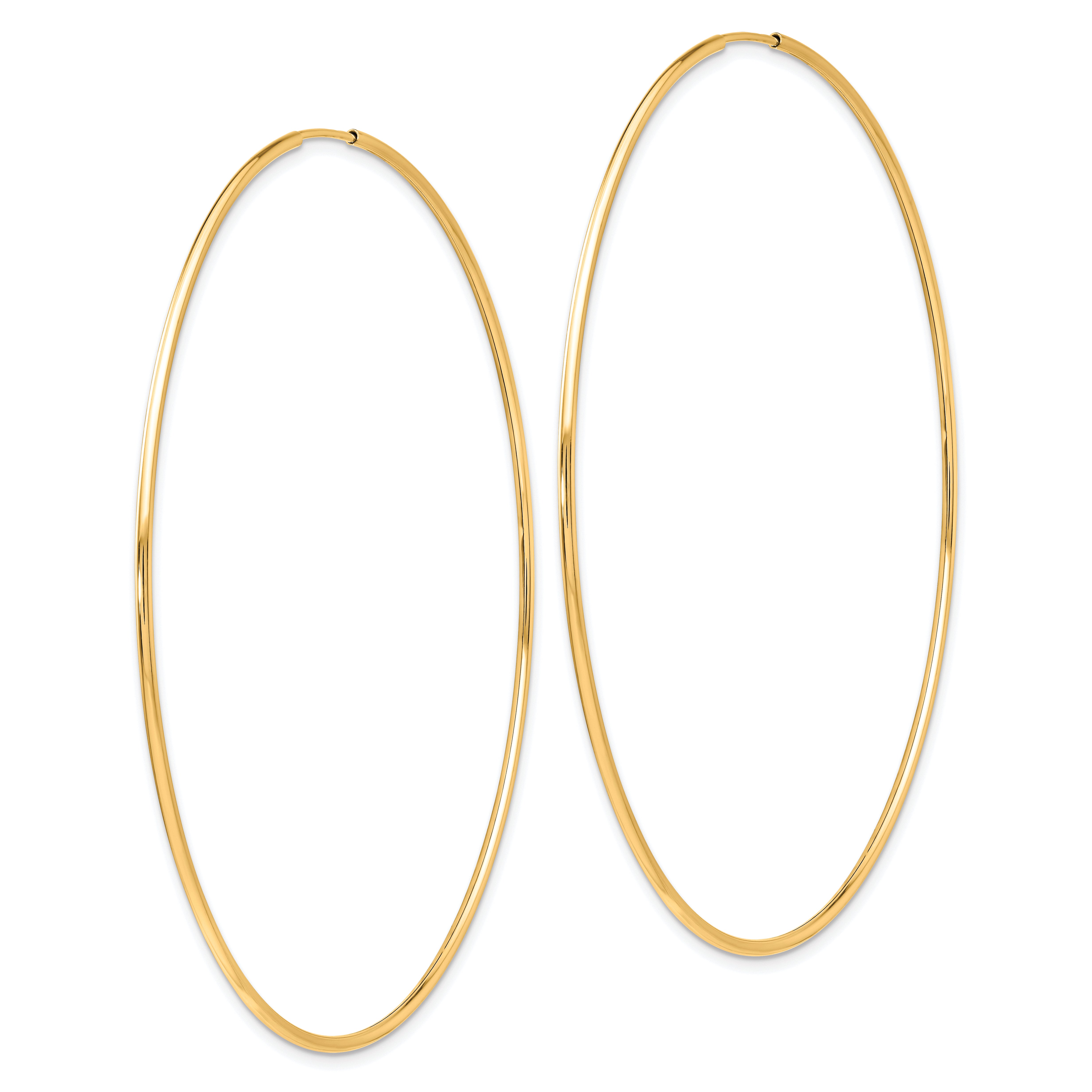 10k Polished Endless Tube Hoop Earrings