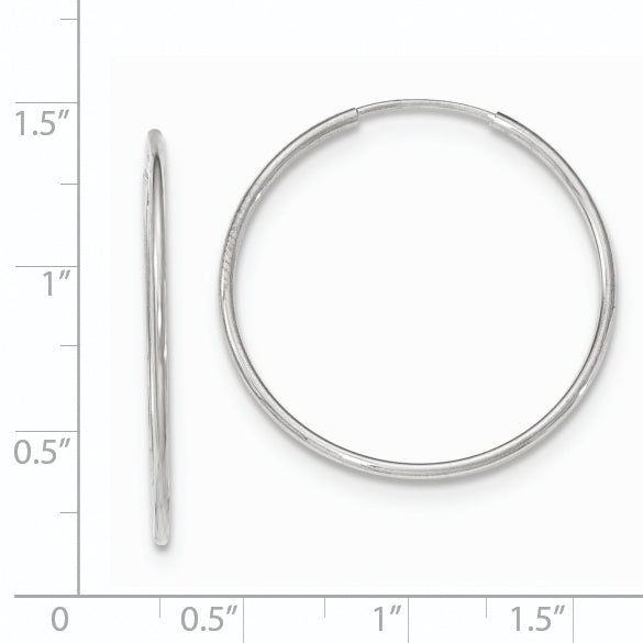 10K White Gold Endless Hoop Earrings