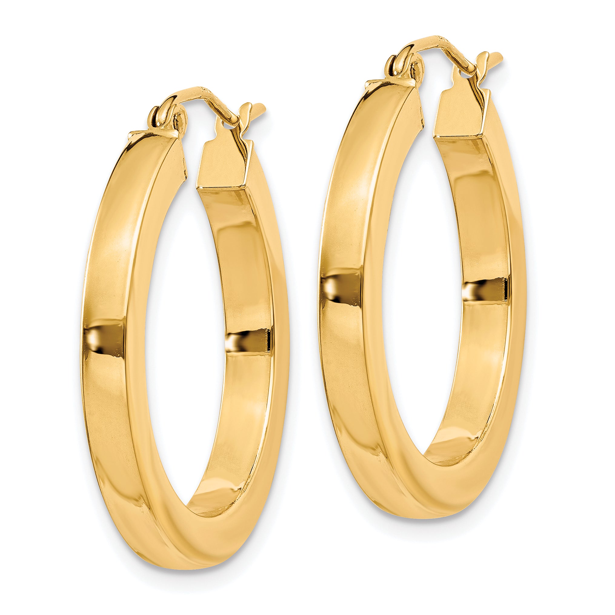 10k 3mm Polished Square Hoop Earrings