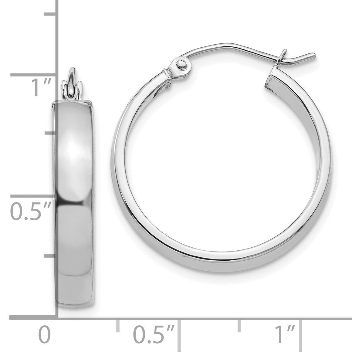 10k White Gold Polished Hoop Earring