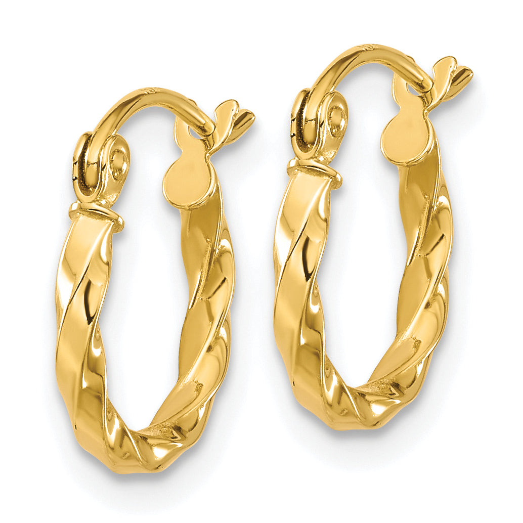 10k Twist Polished Hoop Earring