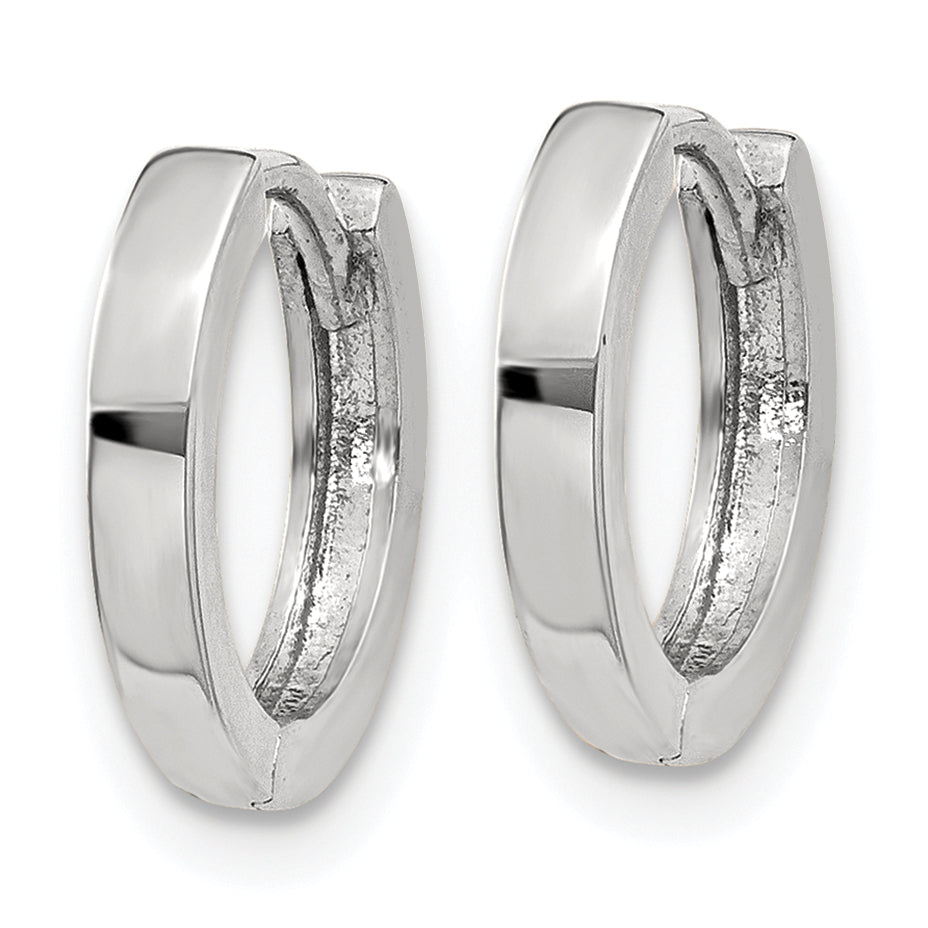 10k White Gold Hinged Hoop Earrings