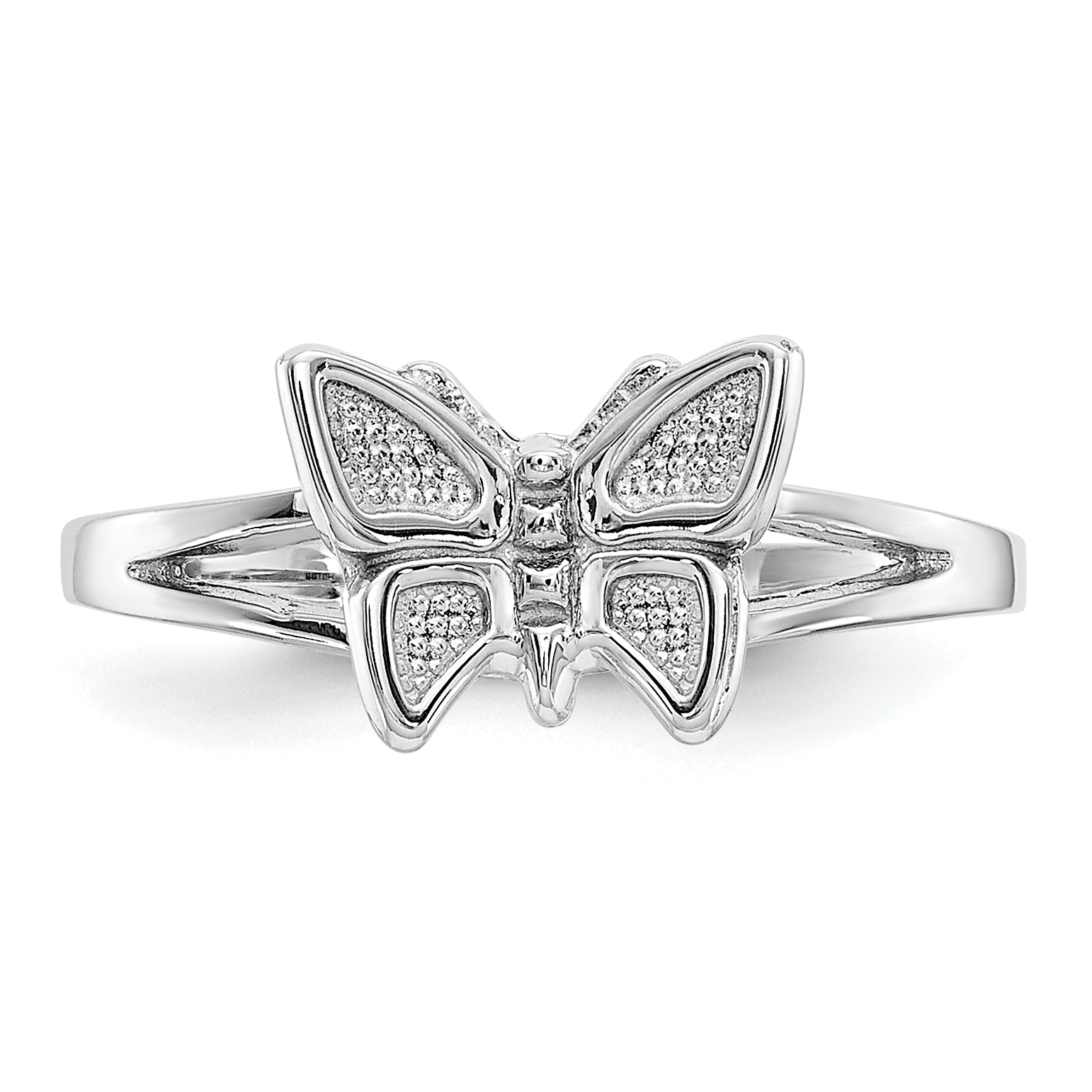 10K White Gold Butterfly Ring