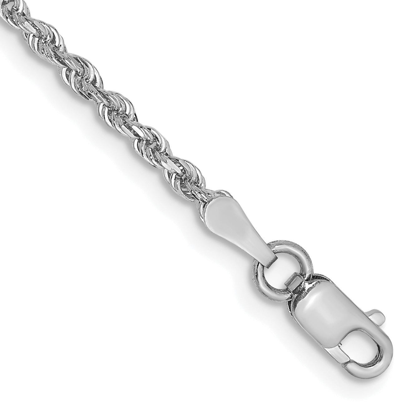 10K White Gold 2Mm D/C Quadruple Rope Chain