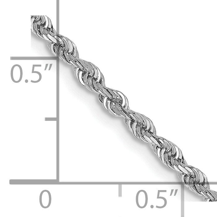 10K White Gold 2.25Mm D/C Quadruple Rope Chain