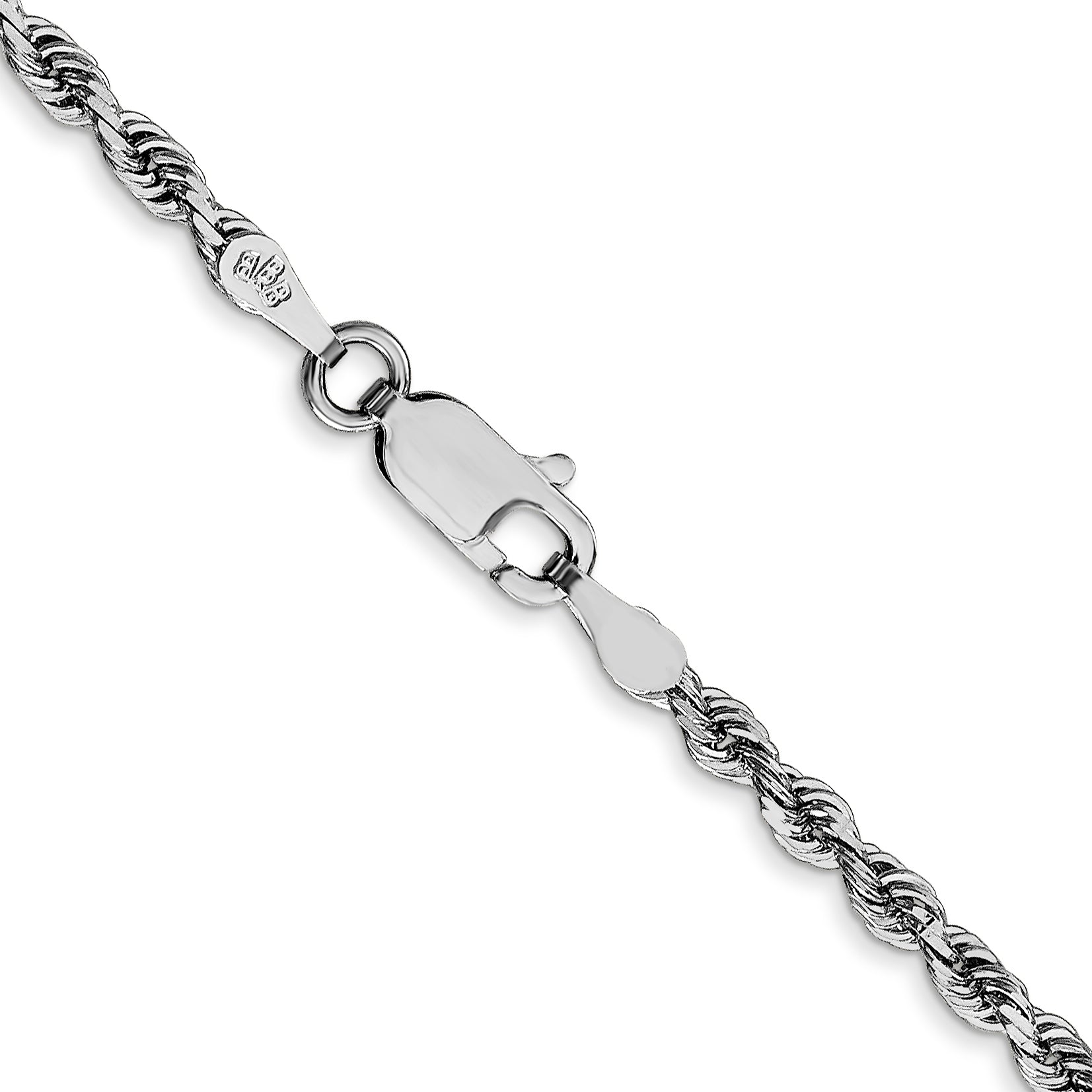 10K White Gold 2.75Mm D/C Quadruple Rope Chain