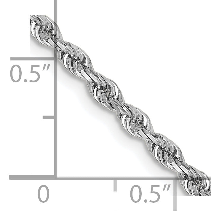 10K White Gold 2.75Mm D/C Quadruple Rope Chain