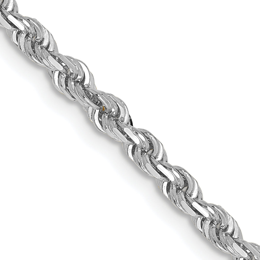 10K White Gold 3Mm D/C Quadruple Rope Chain