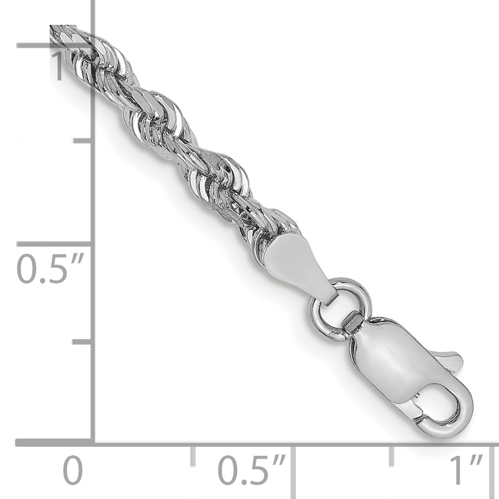 10K White Gold 3.35Mm D/C Quadruple Rope Chain