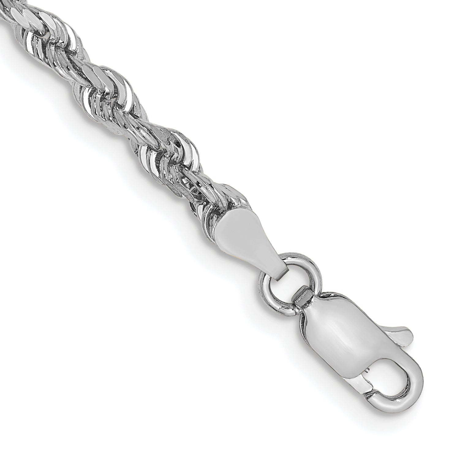 10K White Gold 3.35Mm D/C Quadruple Rope Chain