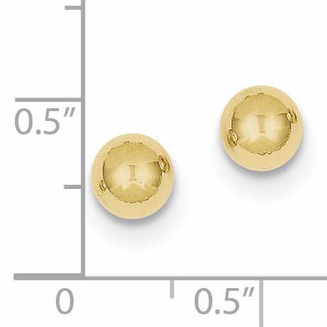 10k Polished 6mm Ball Post Earrings