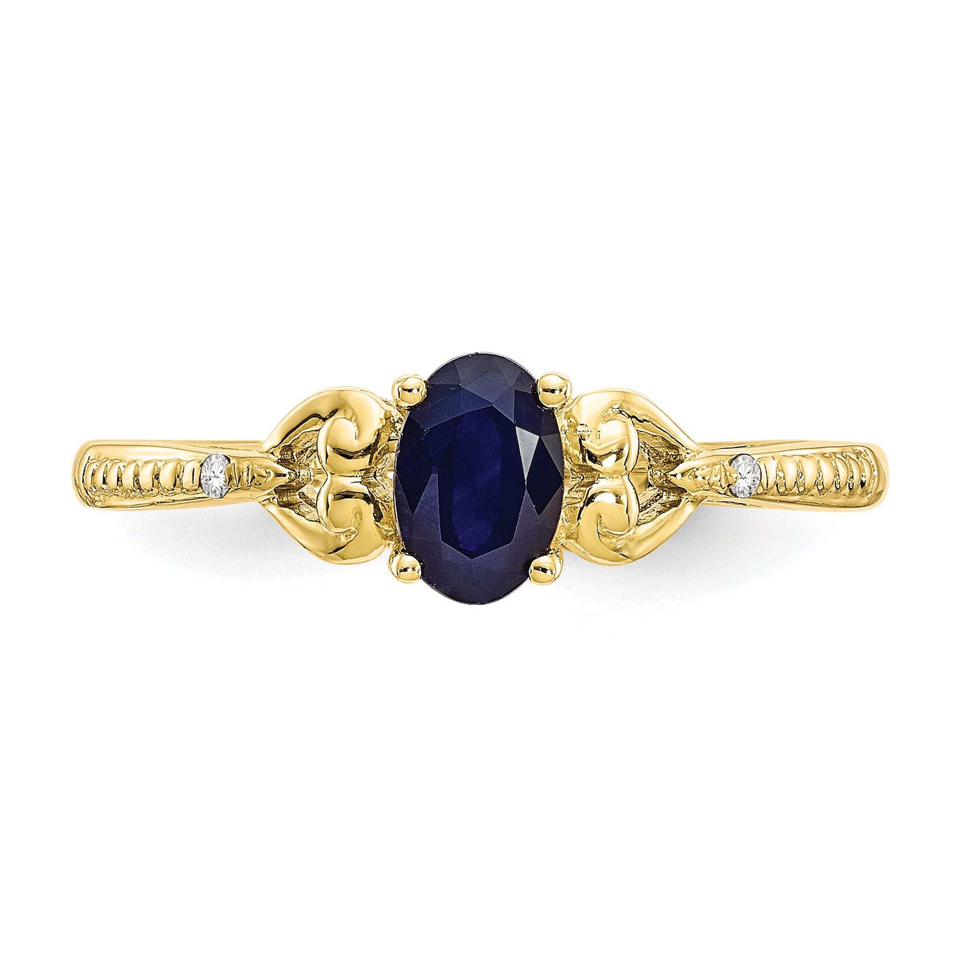 10K Sapphire and Diamond Ring