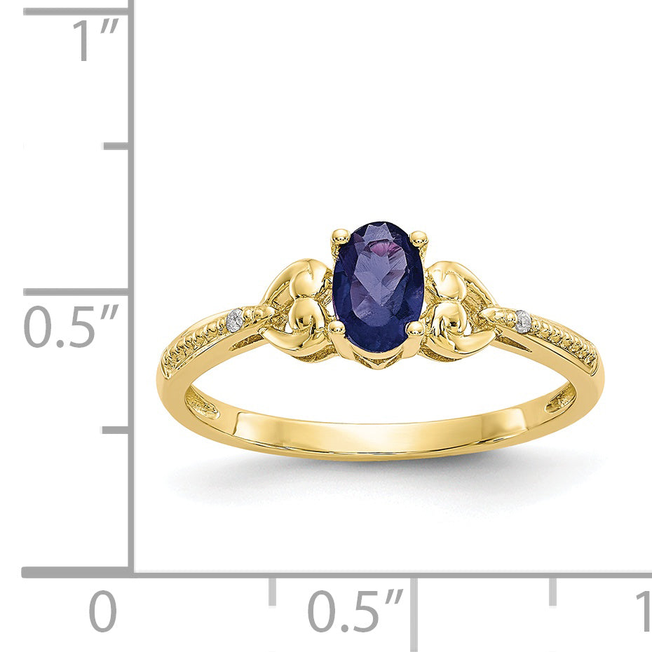 10K Sapphire and Diamond Ring