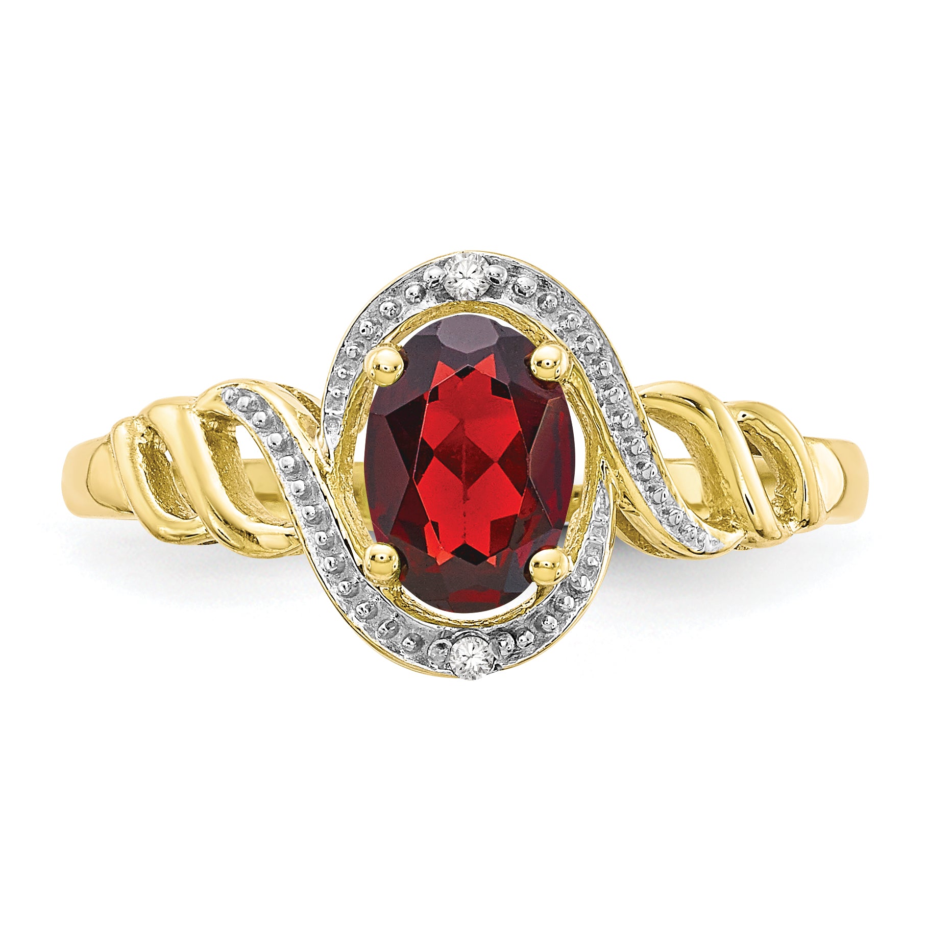 10K Garnet and Diamond Ring