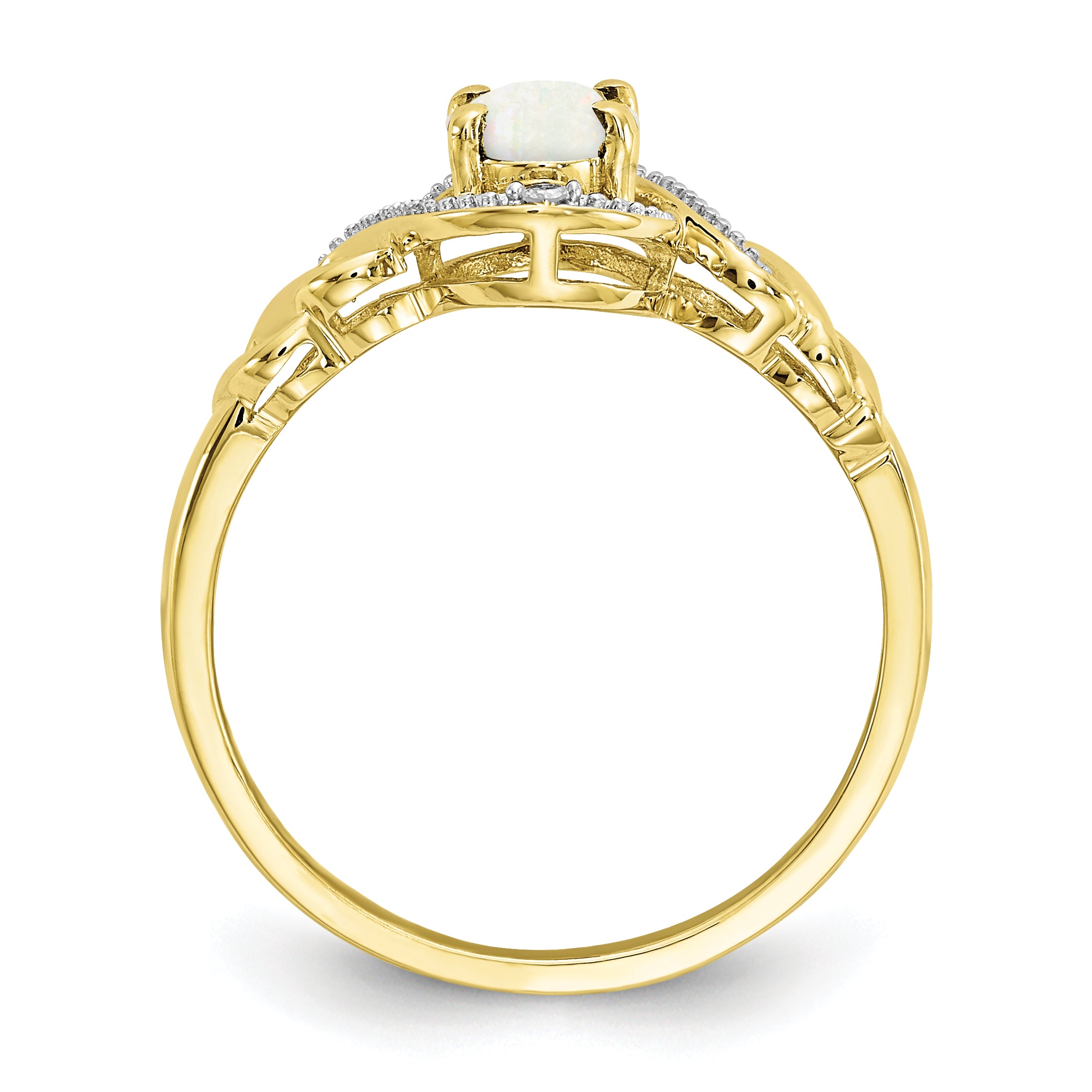 10K Opal and Diamond Ring