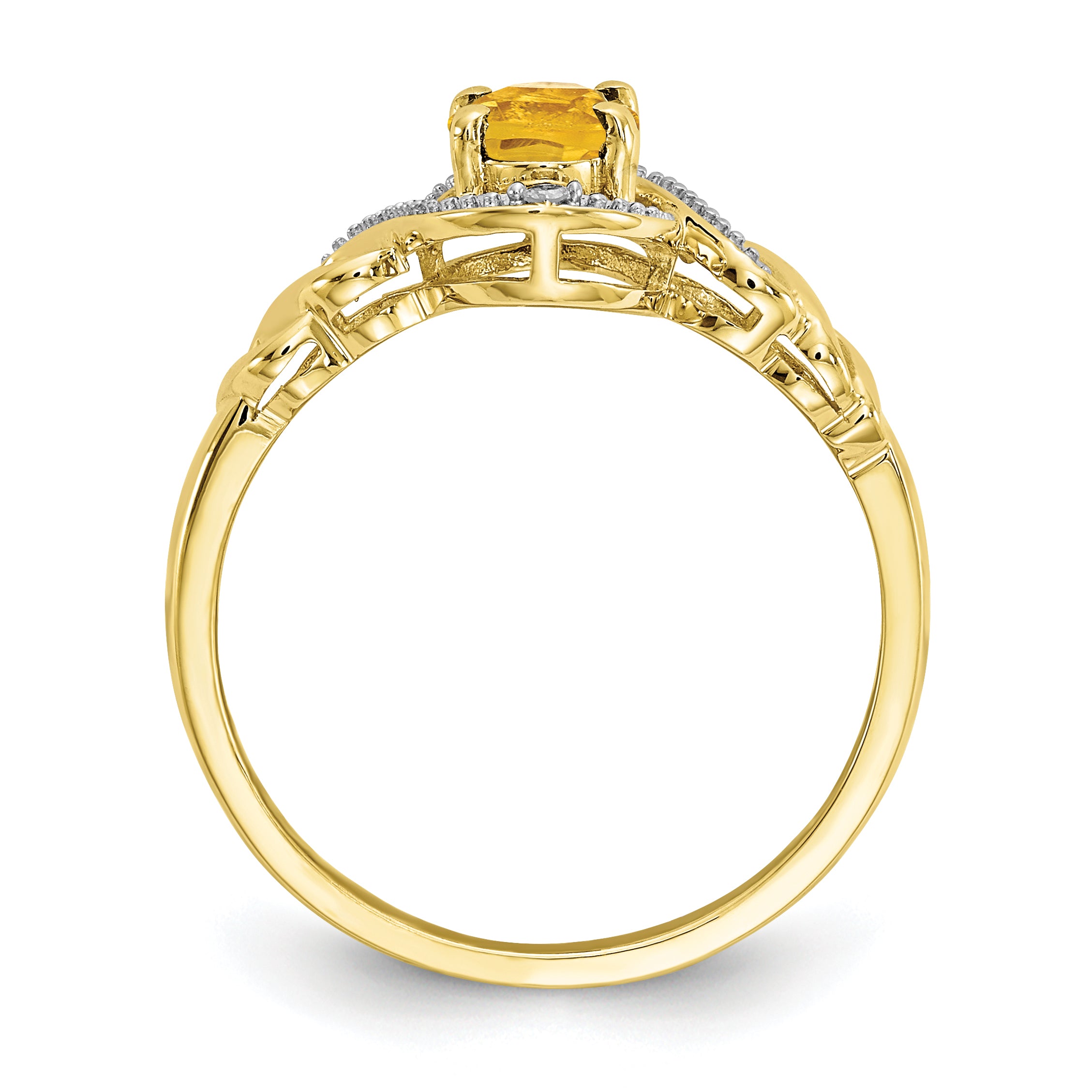 10K Citrine and Diamond Ring