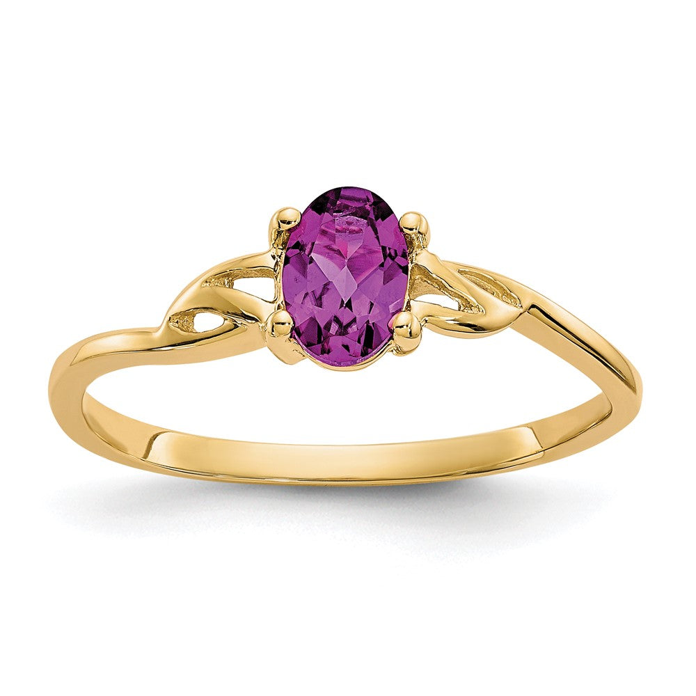 10k Polished Genuine Rhodolite Garnet Birthstone Ring