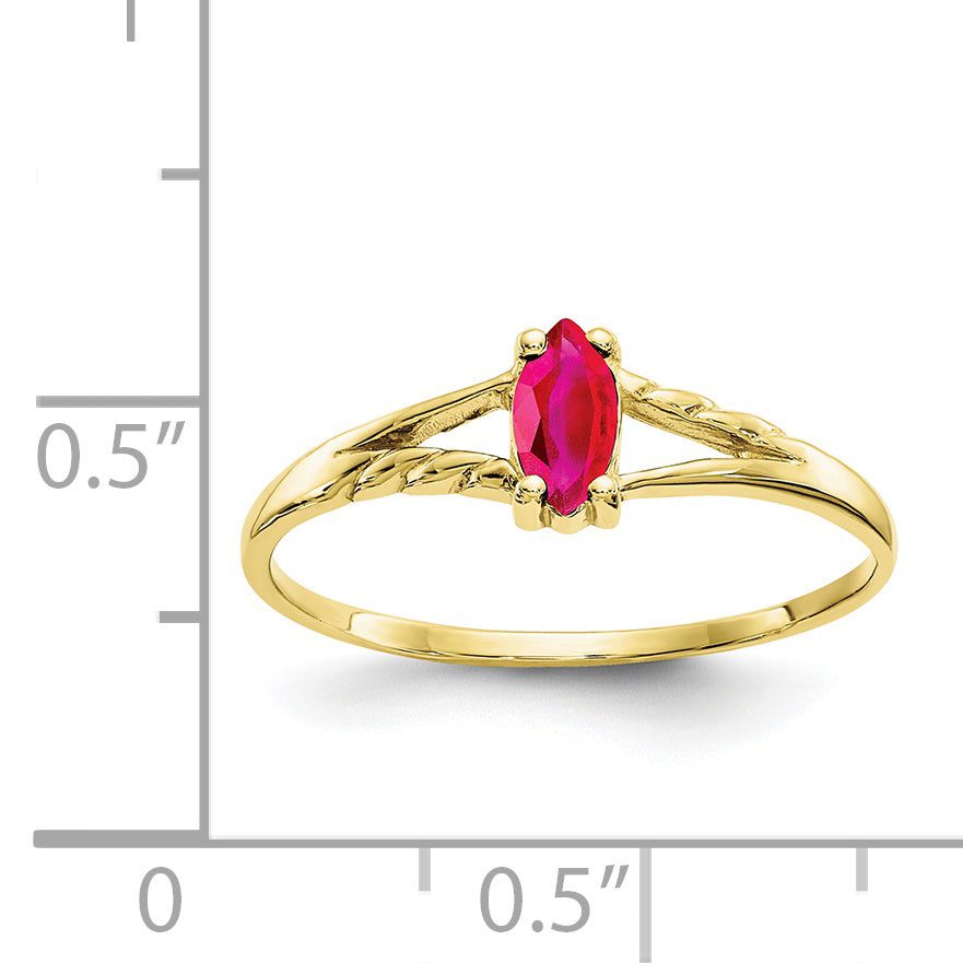 10k Polished Genuine Ruby Birthstone Ring