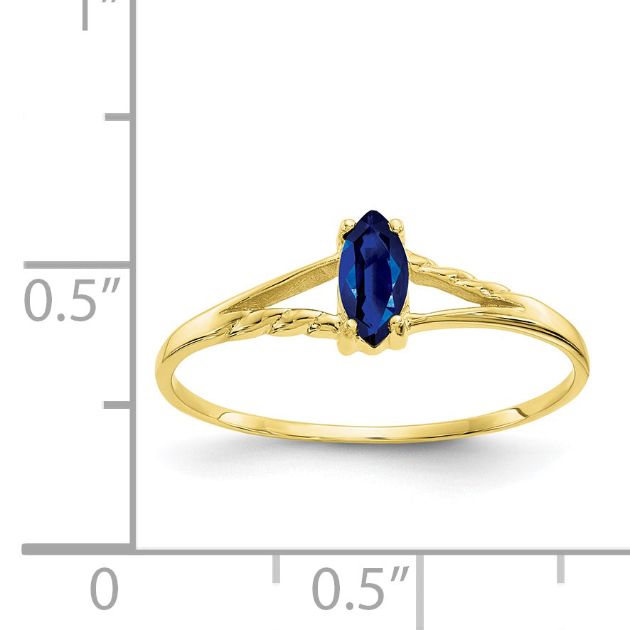 10k Polished Genuine Sapphire Birthstone Ring